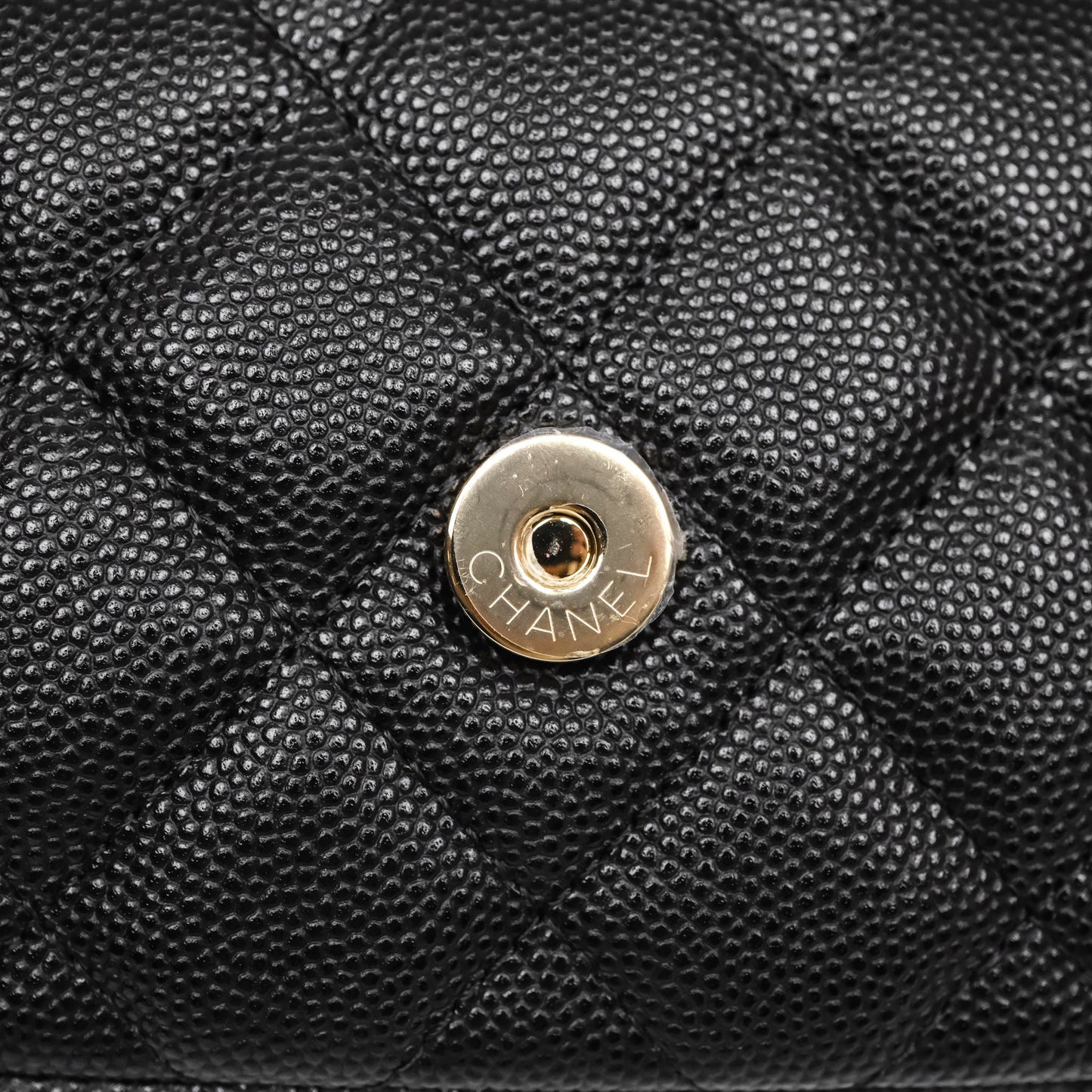 Chanel Classic Flap Phone Holder With Chain Black Caviar Gold Hardware
