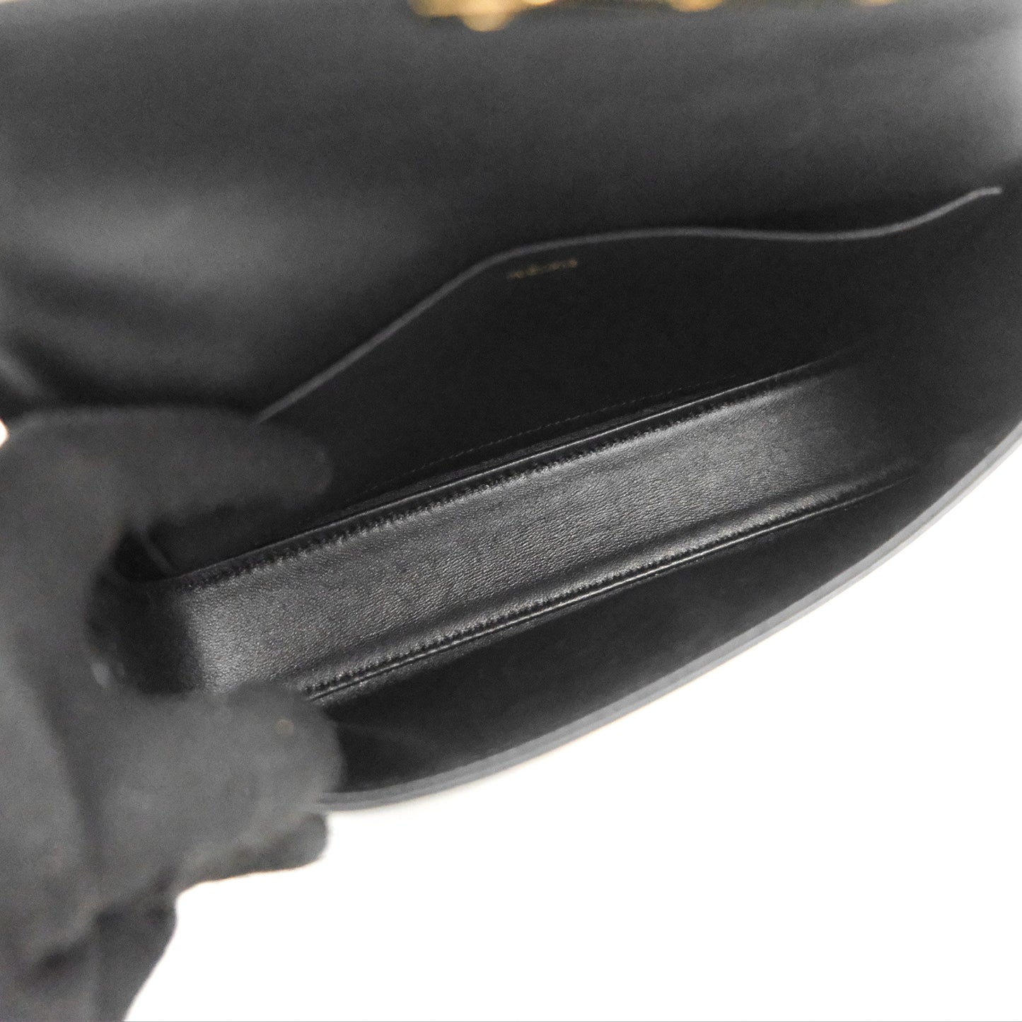Celine Triomphe Shoulder Bag Black Calfskin