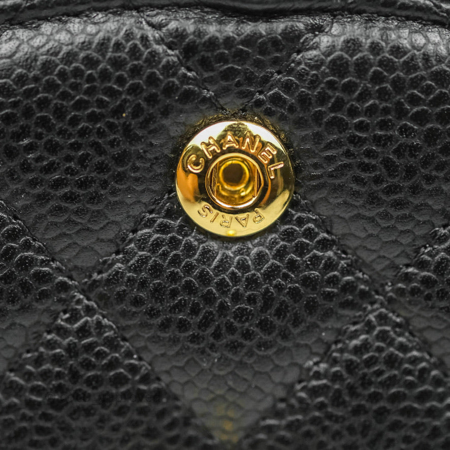 Chanel Classic Double Flap M/L Black Caviar Gold Hardware