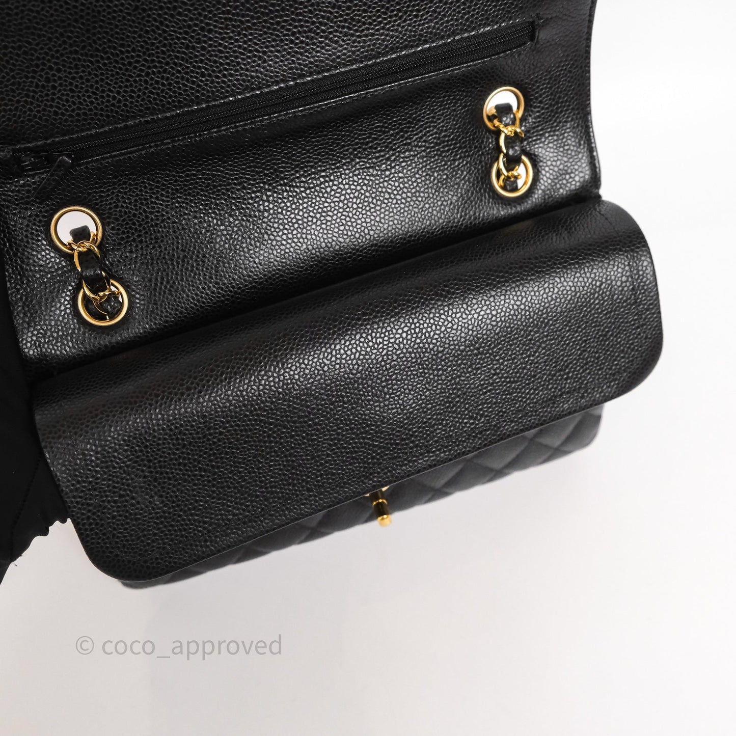 Chanel Classic M/L Medium Flap Quilted Black Caviar Gold Hardware
