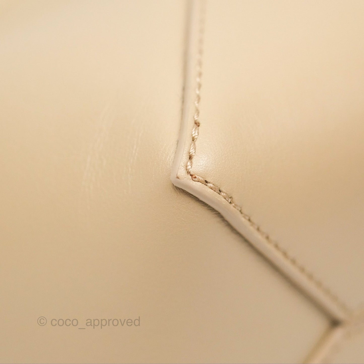 Loewe Mini Puzzle Fold Tote In Shiny Calfskin Soft White/ Paper Craft