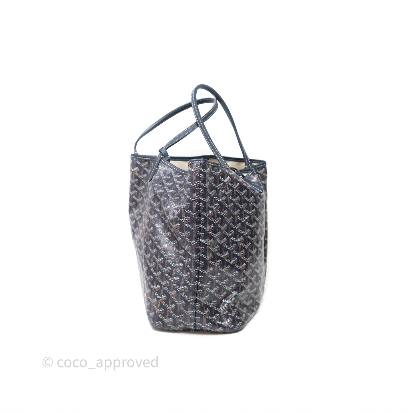Goyard St. Louis Tote PM Navy/Tan