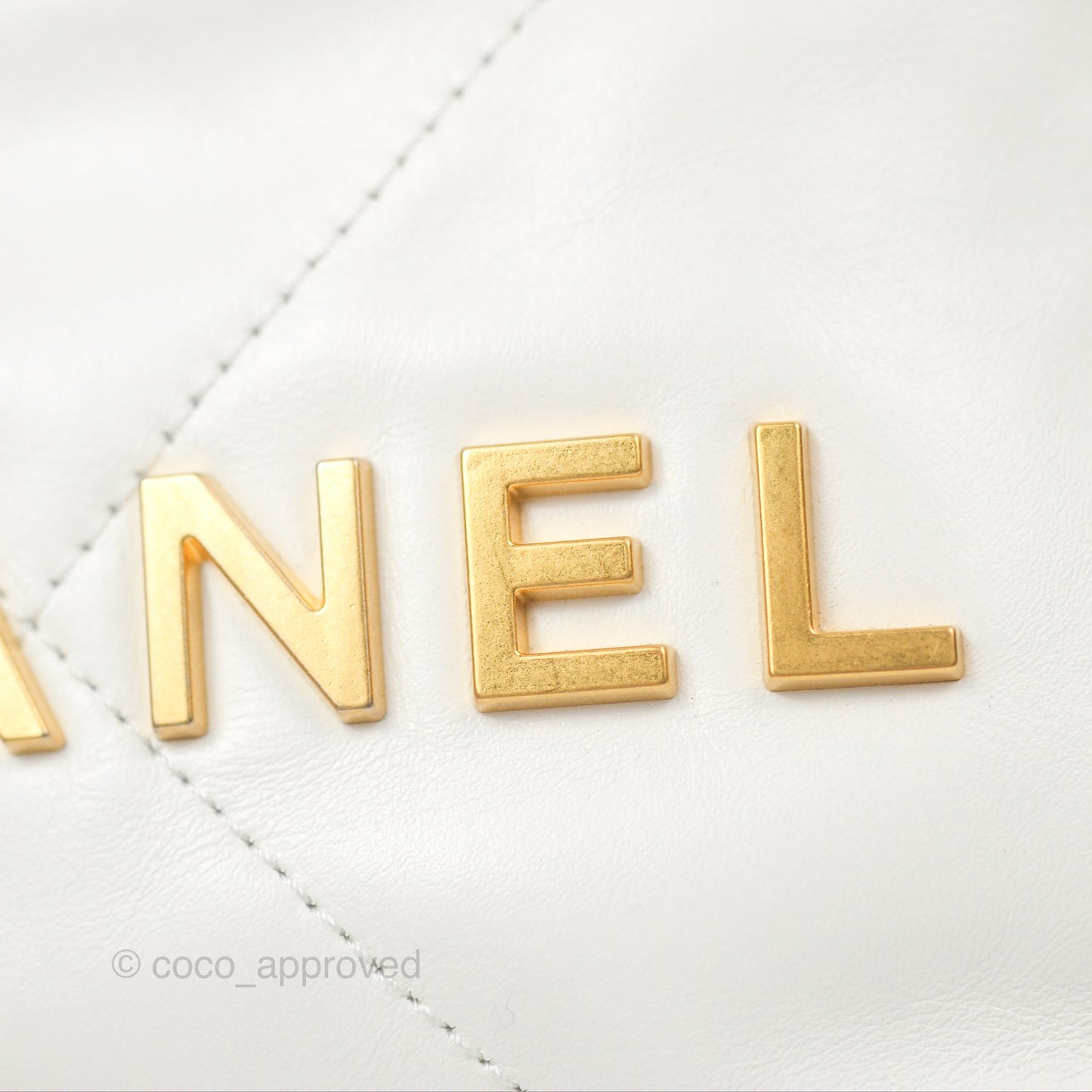 Chanel 22 Mini Bag White Crumpled Calfskin