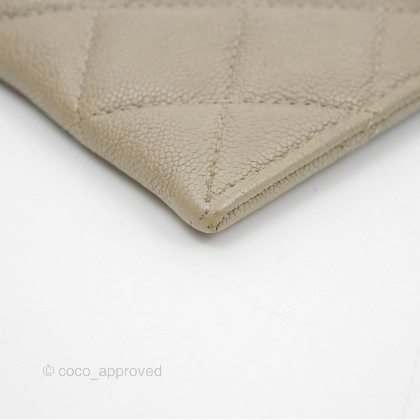 Chanel Boy Long Pouch Wallet Taupe Grey Caviar Aged Gold Hardware