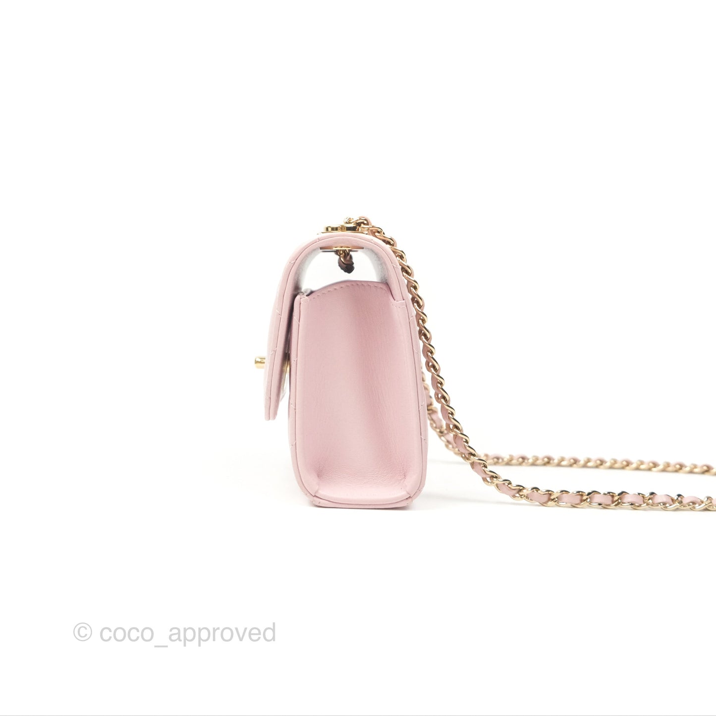 Chanel Mini Quilted Trendy CC Clutch With Chain Lilac Rose Clair Lambskin Gold Hardware