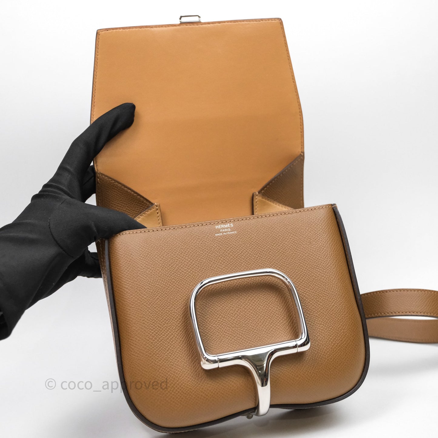 Hermès Della Cavalleria Mini Bag Alezan 3G Epsom Palladium Hardware