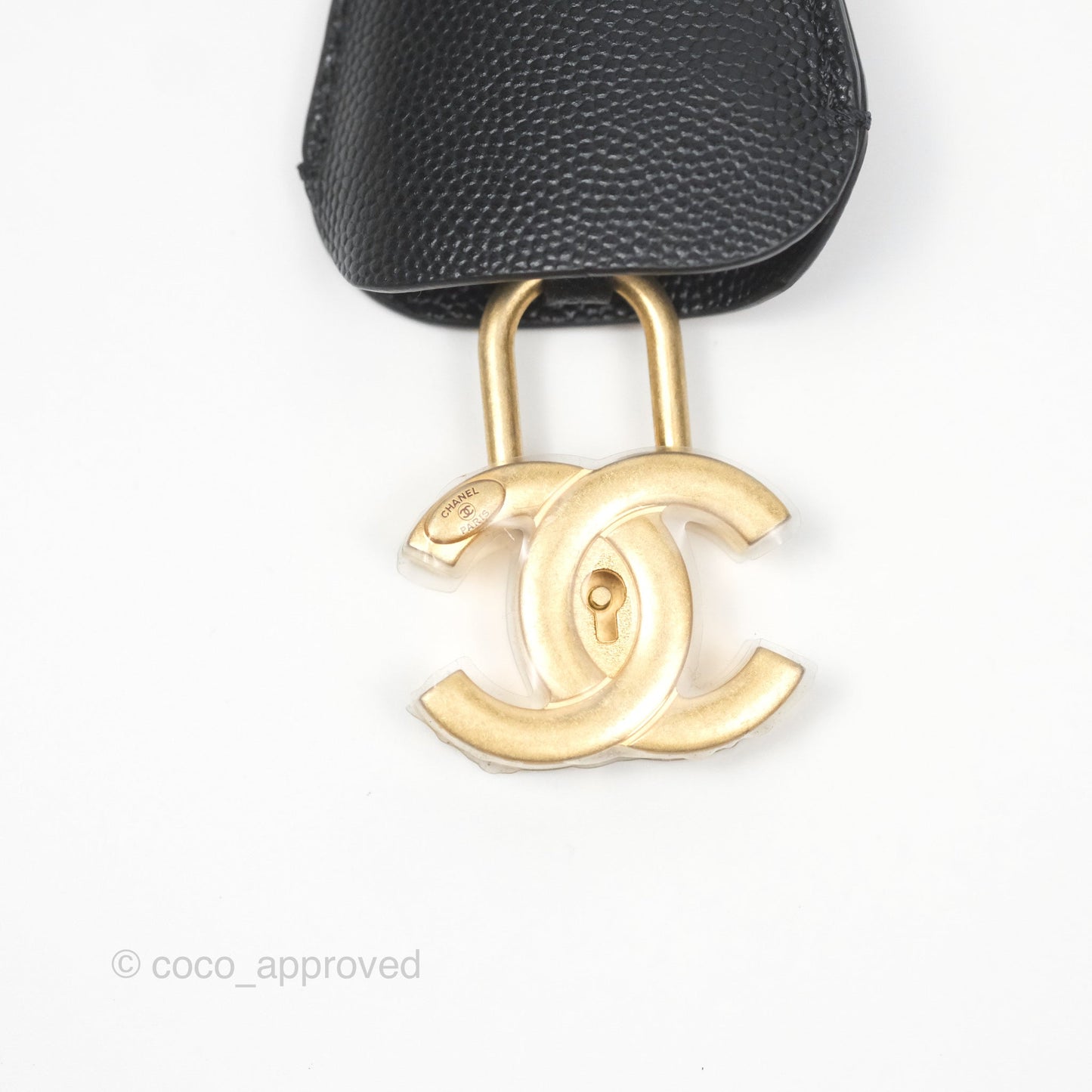 Chanel Quilted Medium CC Filigree Vanity Case Navy Black Caviar Aged Gold Hardware