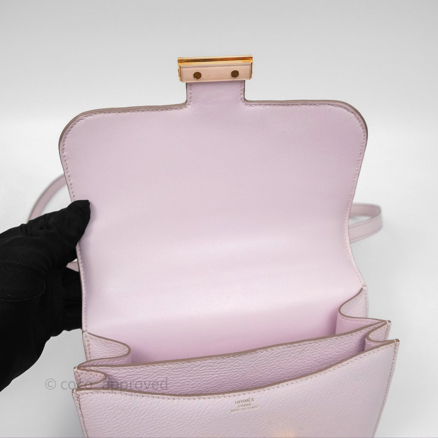 Hermès Constance Mini 18cm Mauve Pale Chevre Mysore Rose Gold Hardware