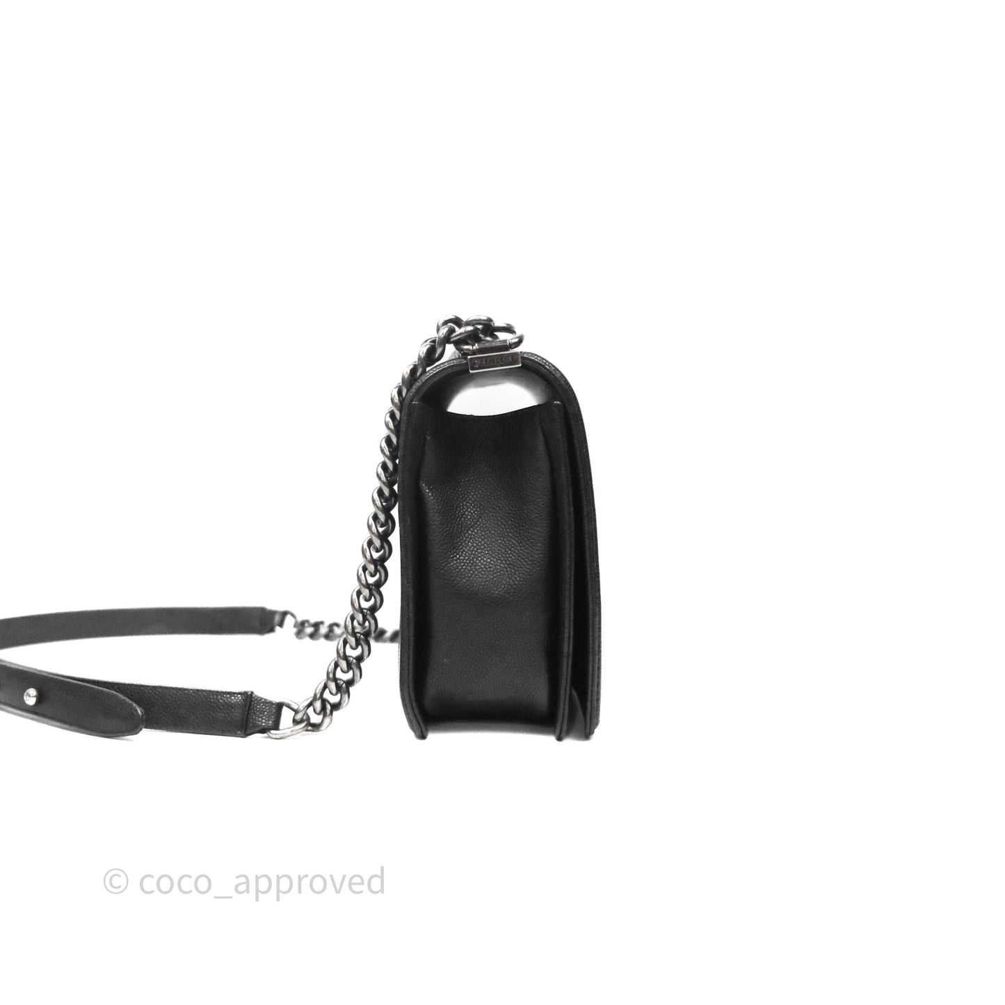 Chanel Quilted New Medium Boy Black Caviar Ruthenium Hardware