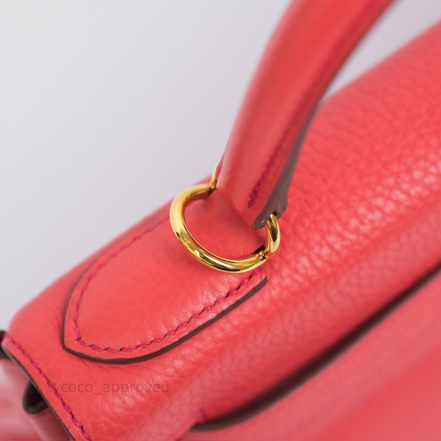 Hermès Kelly 28 Rose Jaipur Retourne Togo Gold Hardware