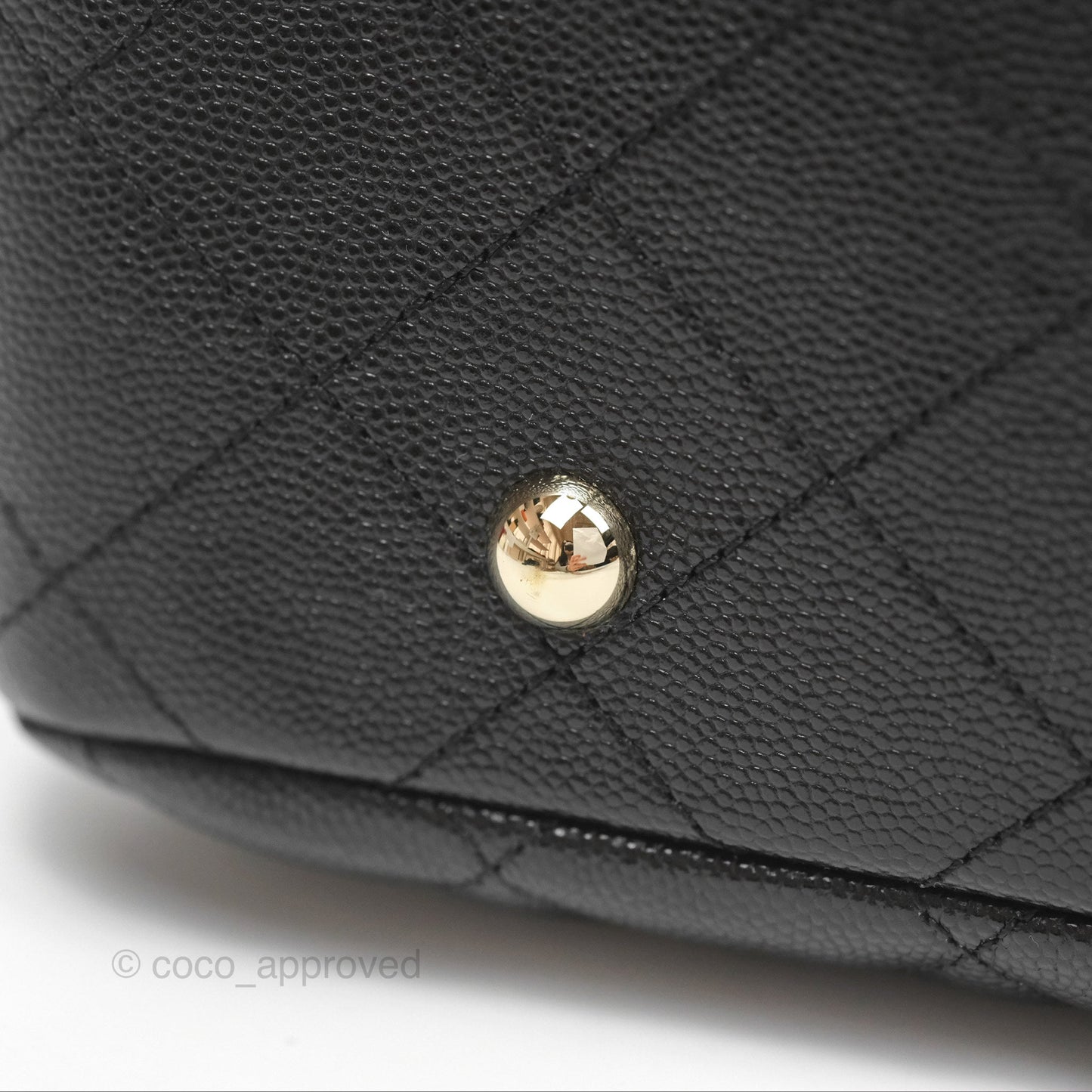 Chanel Large Shopping Tote Quilted Black Caviar Gold Hardware
