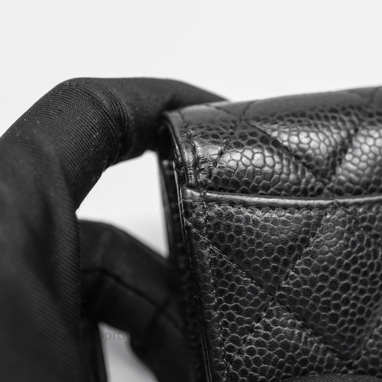 Chanel Quilted Flap Card Holder Black Caviar Silver Hardware