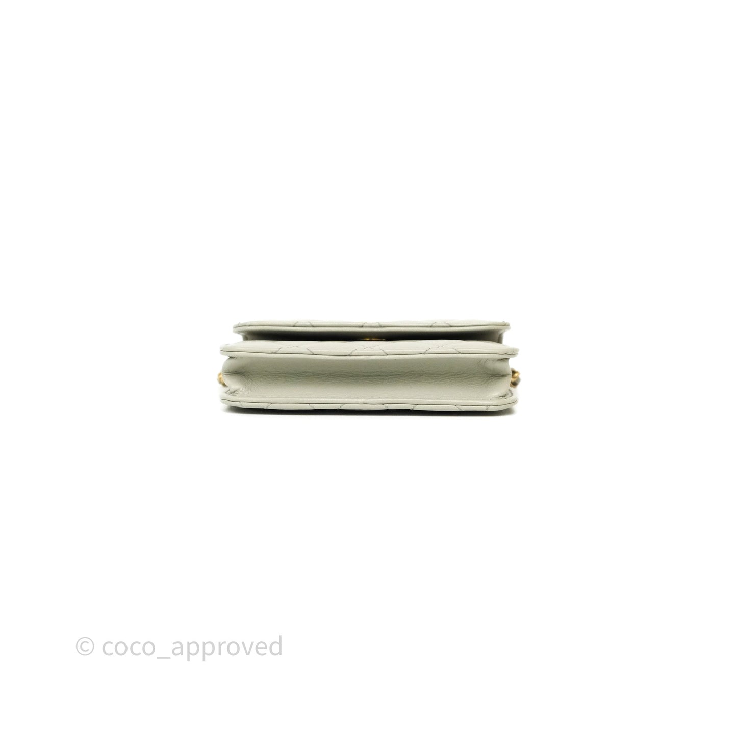 Chanel Pearl Crush Mini Clutch Belt Bag Grey Lambskin Aged Gold Hardware