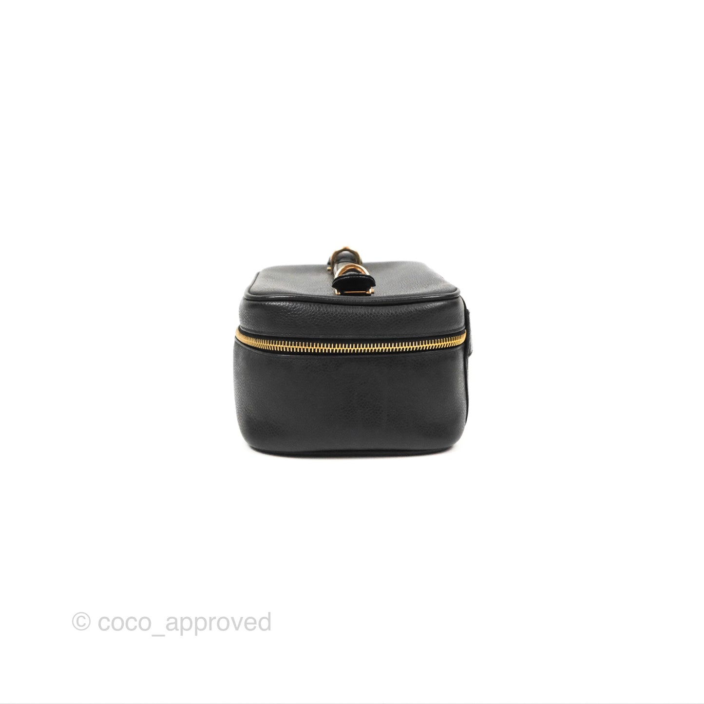 Chanel Vintage Vanity Case Black Caviar Gold Hardware