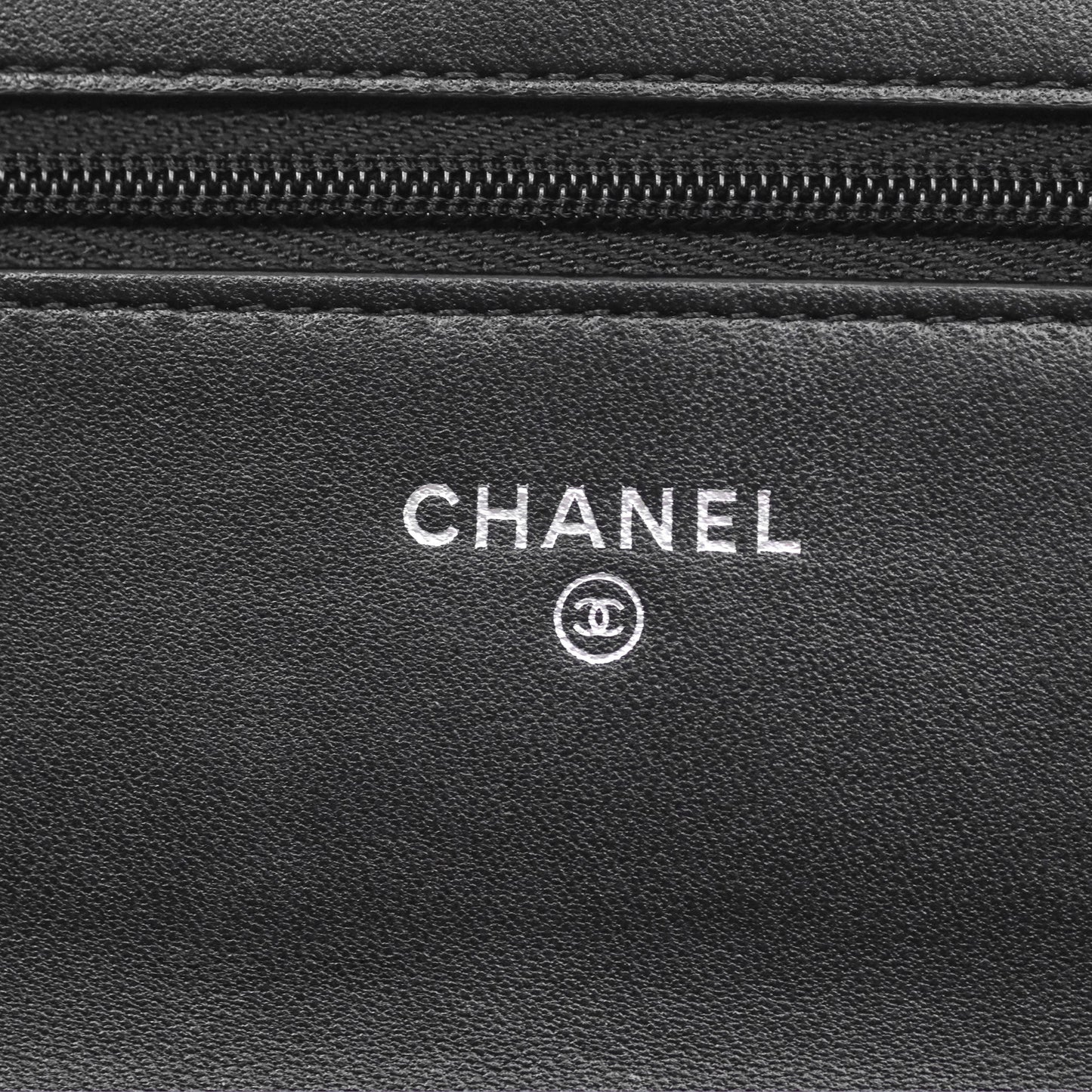 Chanel Quilted Classic Wallet on Chain WOC Black Lambskin Silver Hardware