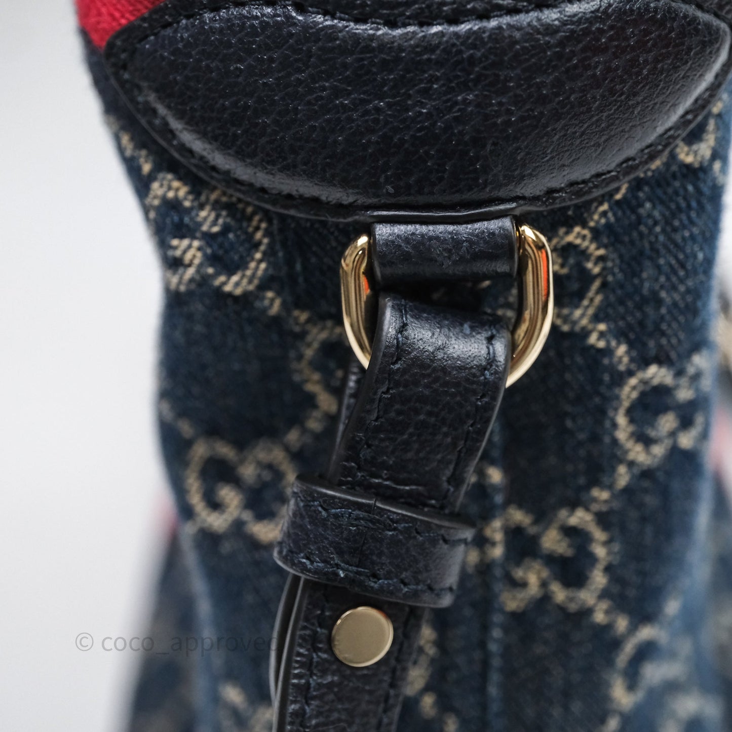 Gucci Giglio Small Tote Bag Blue and White GG Denim