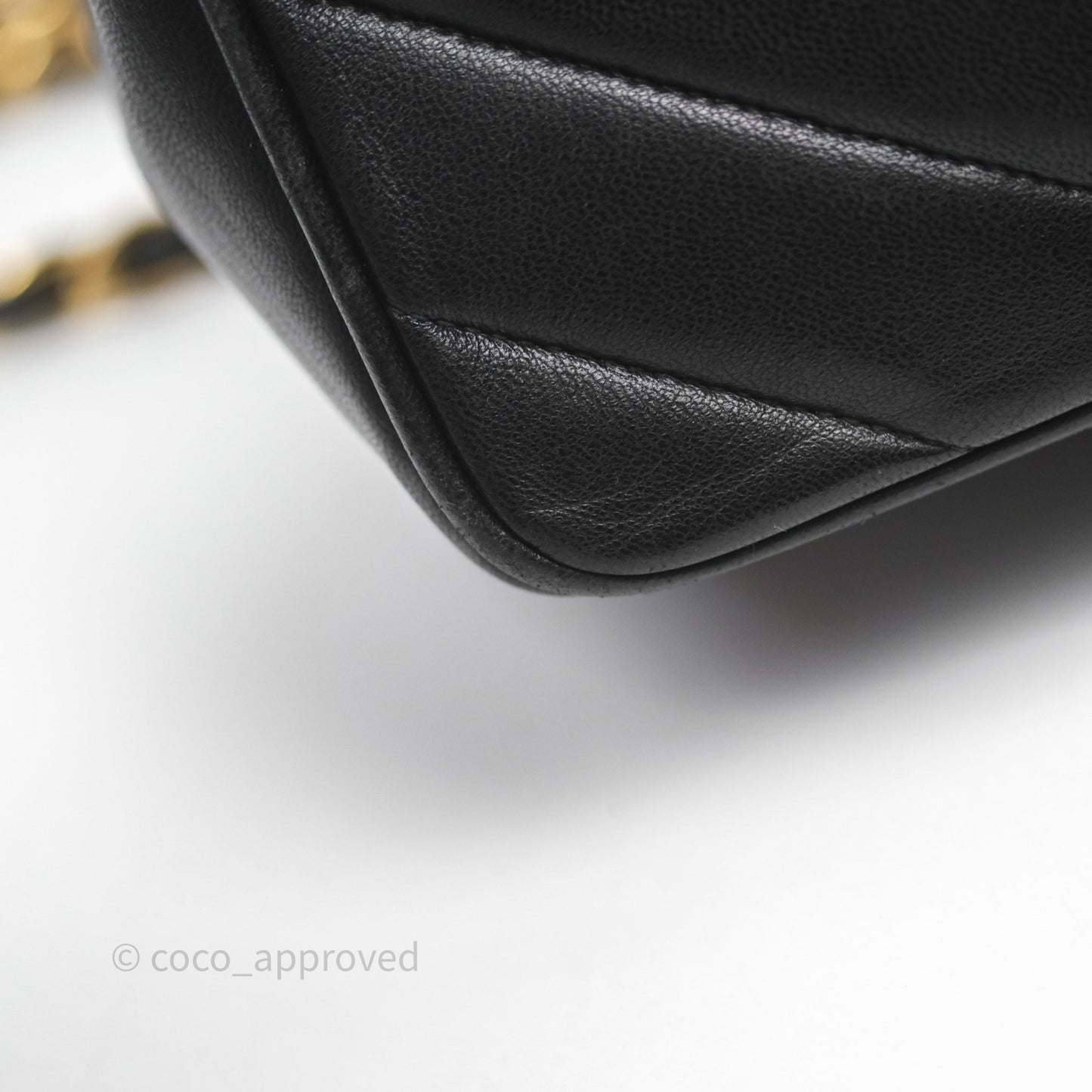 Chanel Vintage Chevron Envelope Flap Bag Black Lambskin 24K Gold Hardware