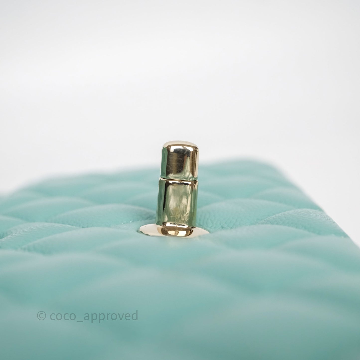 Chanel Classic M/L Medium Flap Quilted Tiffany Green Caviar Gold Hardware
