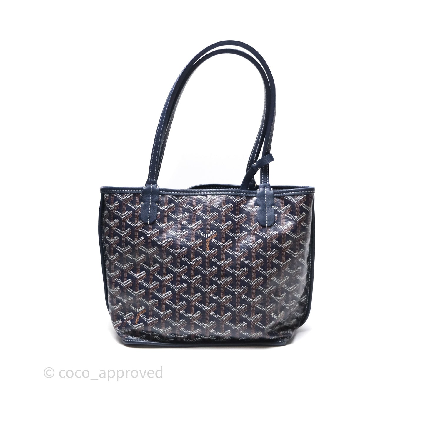 Goyard Anjou Mini Bag Goyardine Canvas Navy