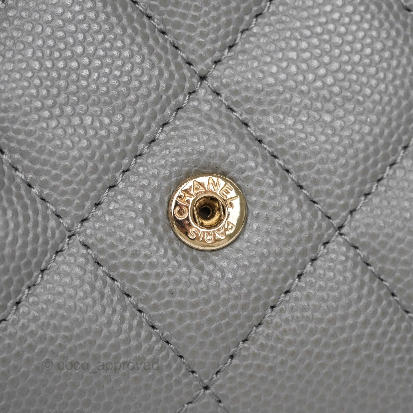 Chanel Classic Short Flap Wallet Grey Caviar Gold Hardware