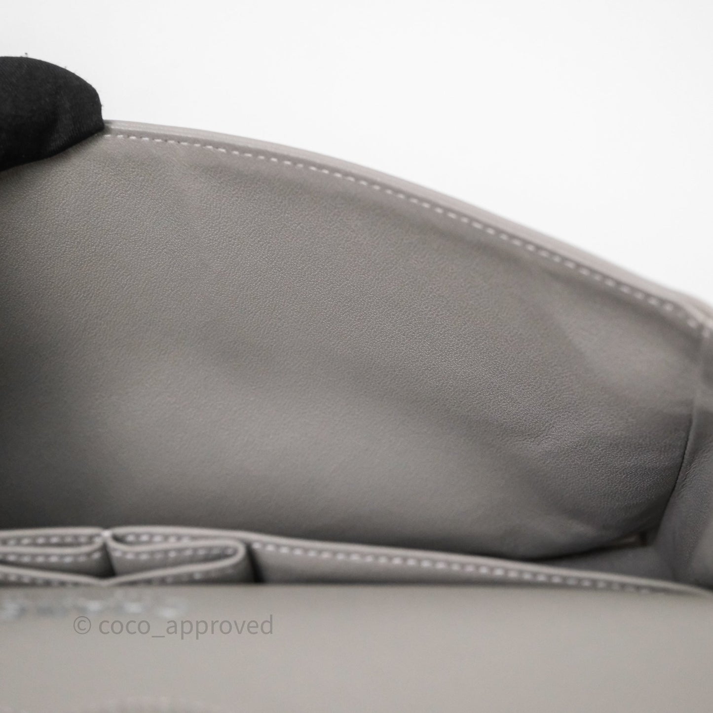 Chanel Classic M/L Medium Flap Quilted Grey Lambskin Silver Hardware