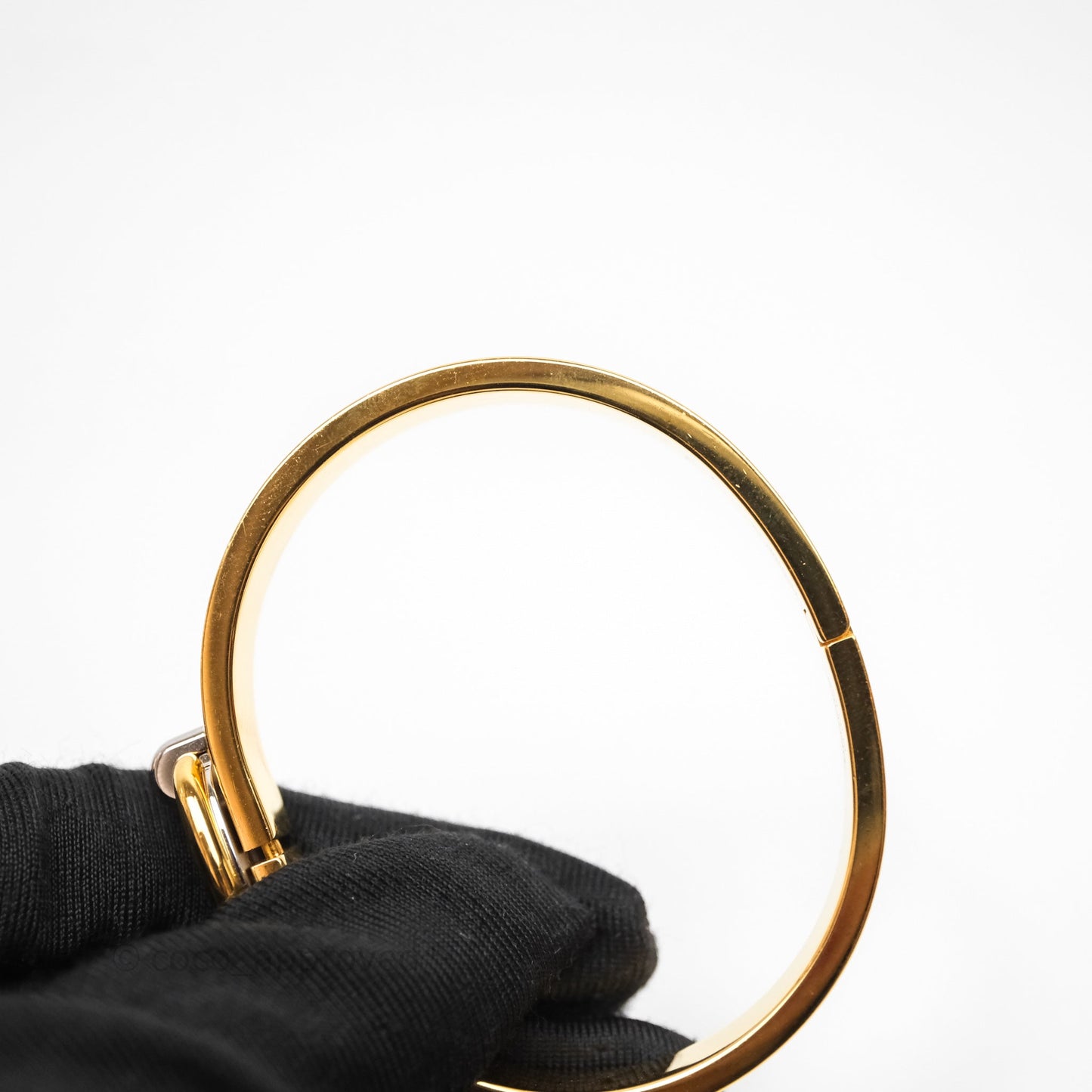 Hermes Mini Clic Chaîne d'Ancre Maillon Bracelet Orfèvre Jaune Or / Blanc