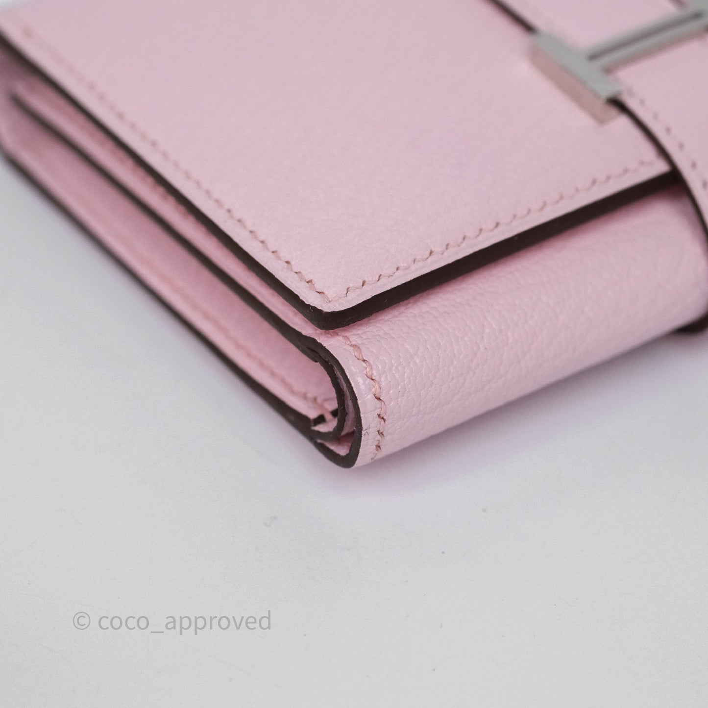 Hermes Bearn Trifold Compact Wallet Rose Darling M7 Chevre Mysore Palladium Hardware