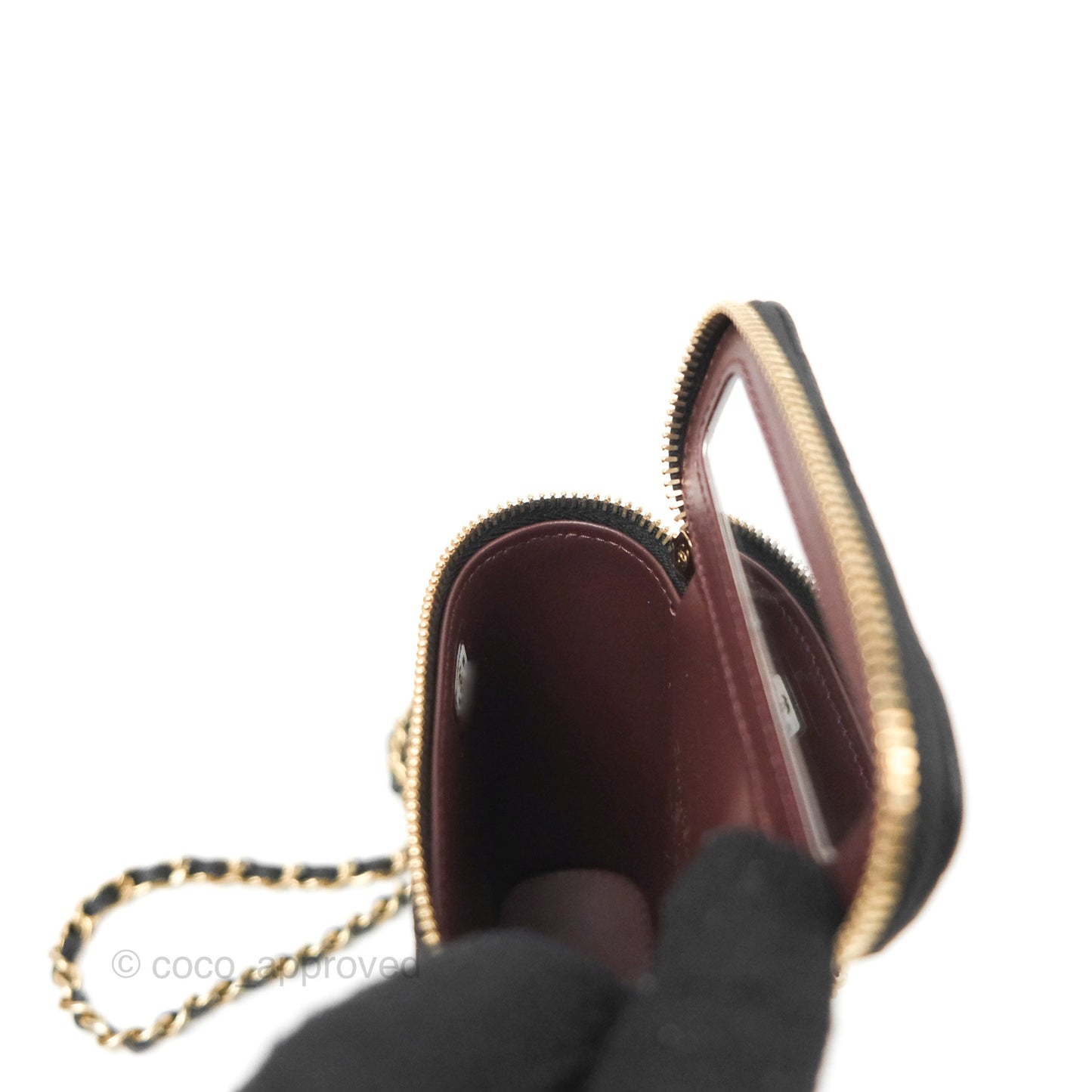 Chanel Classic Mini Vanity With Chain Black Caviar Gold Hardware