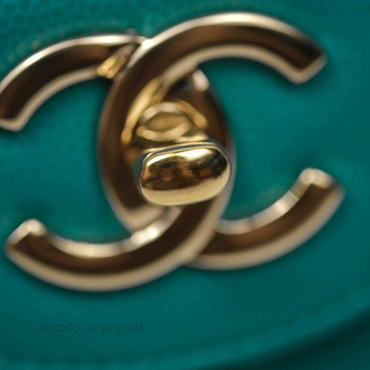 Chanel Jumbo Double Flap Turquoise Caviar Gold Hardware⁣⁣