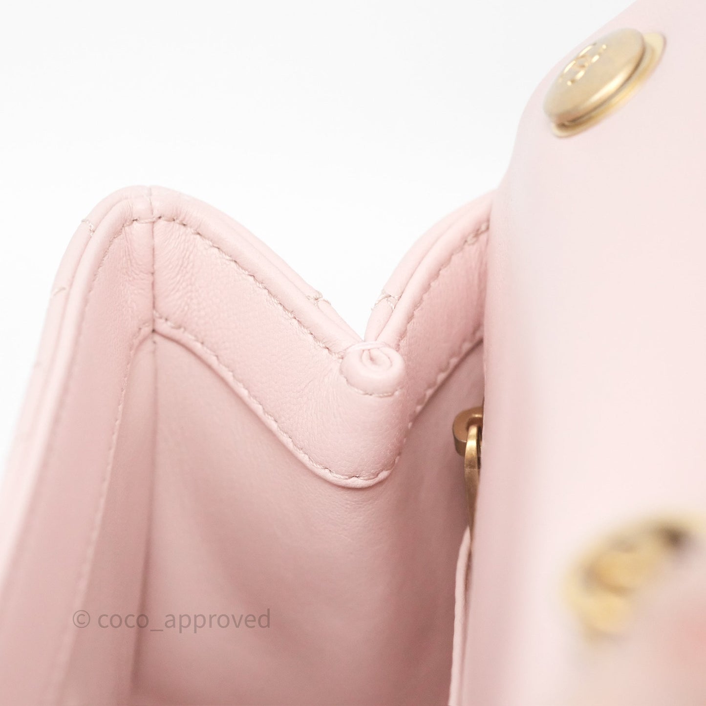Chanel Quilted Mini Square Flap with Camellia Adjustable Chain Pink Clair Lambskin