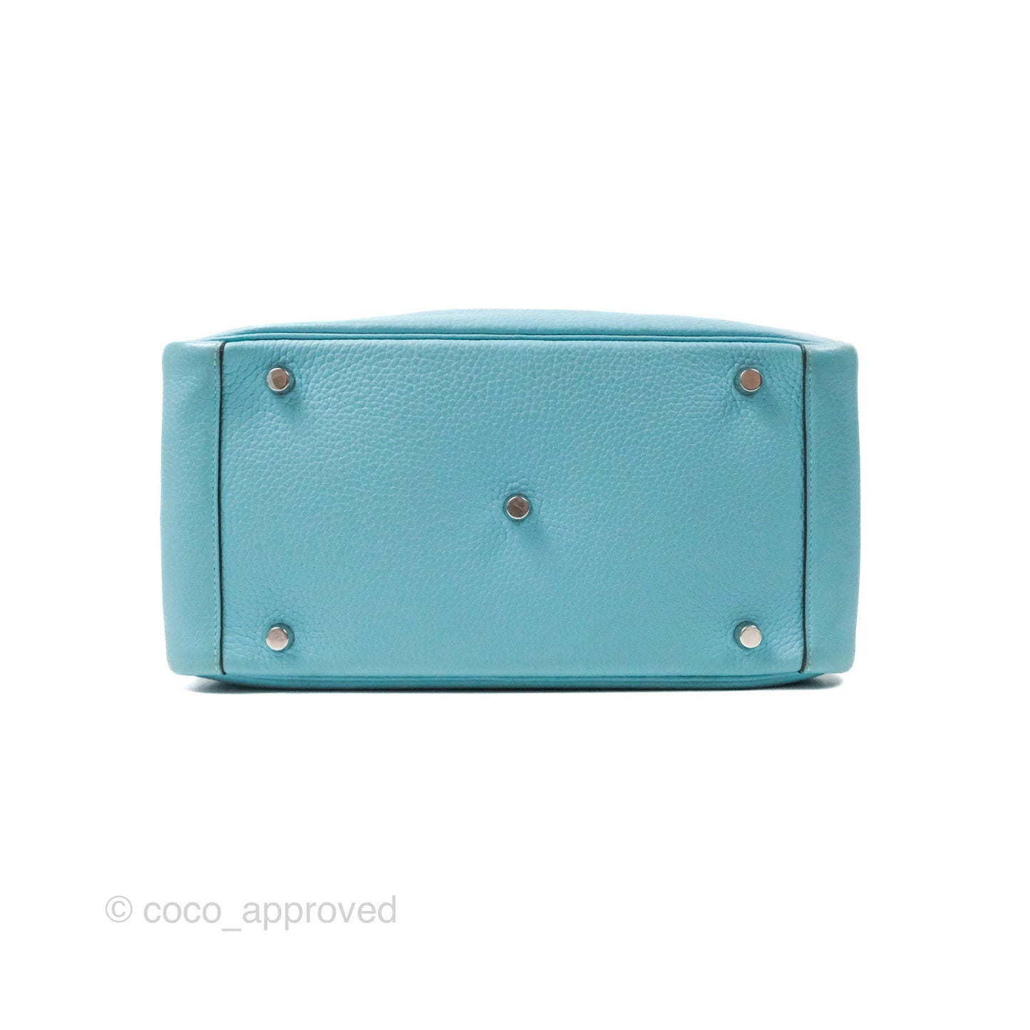Hermès Lindy 30 Bleu Atoll Clemence Palladium Hardware
