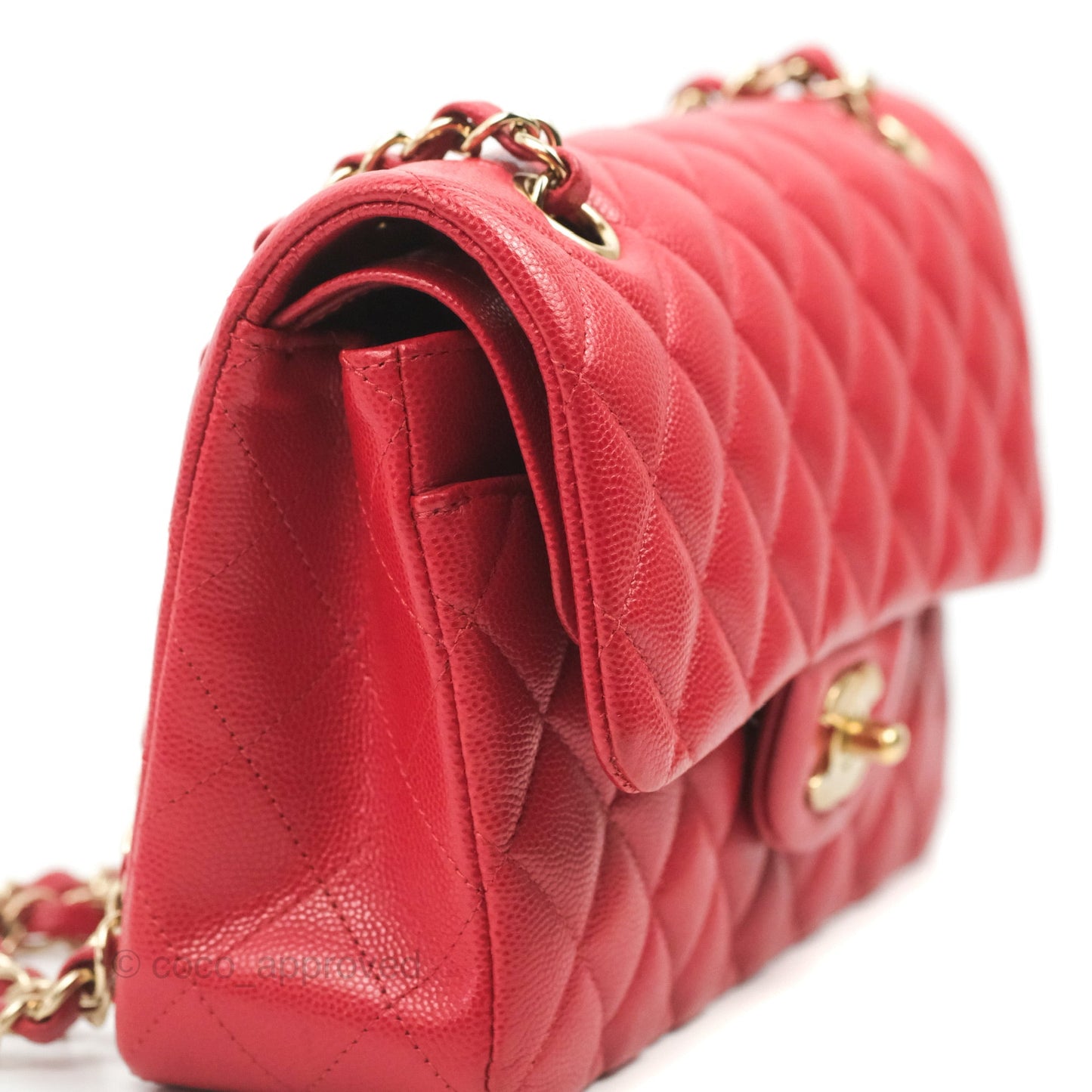 Chanel Classic Small S/M Flap Red Caviar Gold Hardware