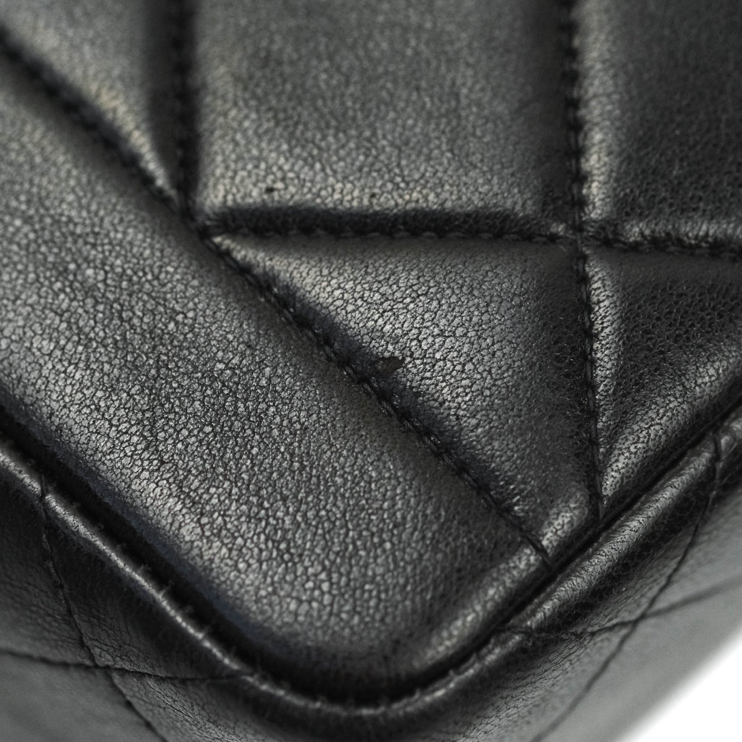 Chanel Vintage Quilted Medium Flap Bag Black Lambskin 24K Gold Hardware