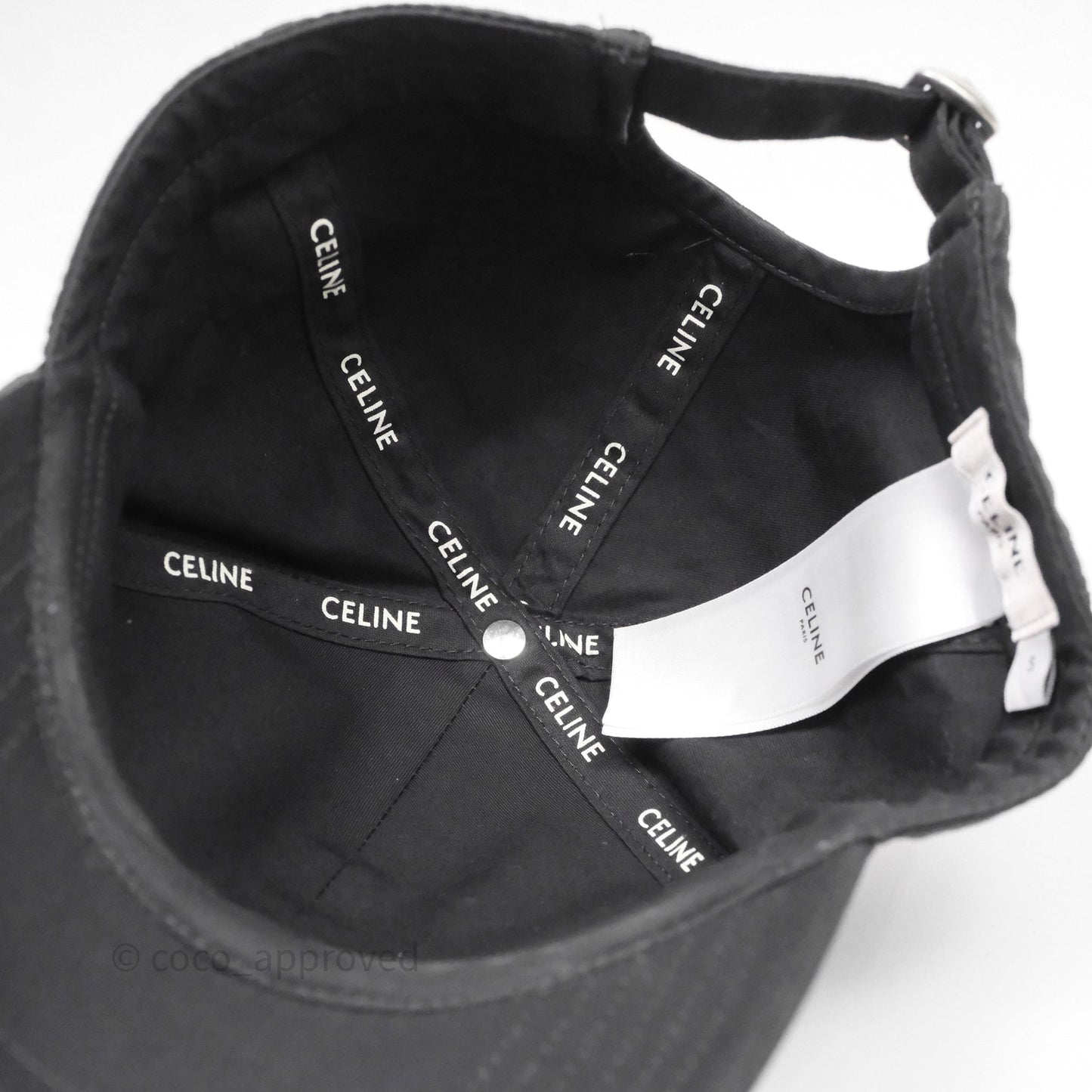 Celine Initial Baseball Cap Cotton Black