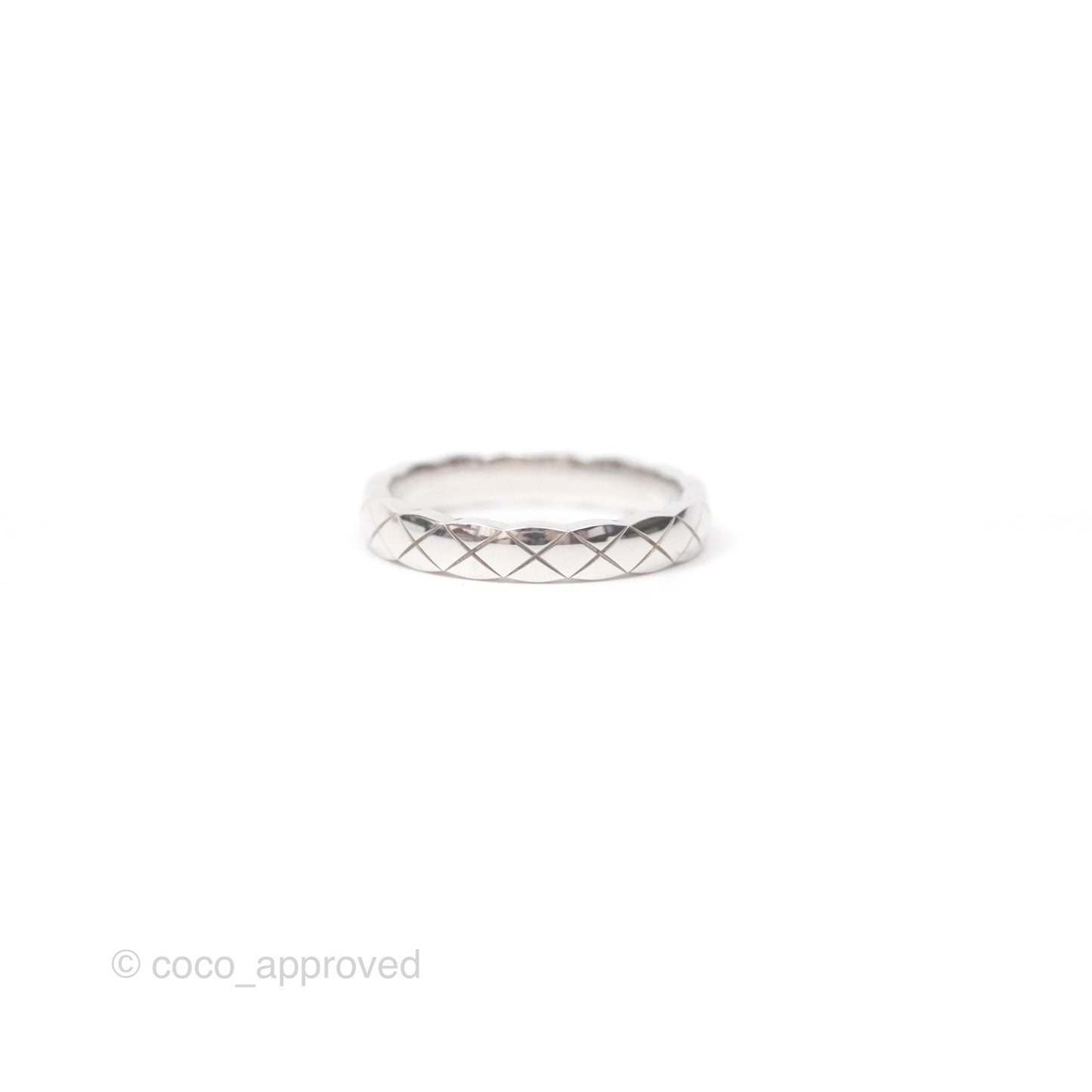 Chanel Coco Crush Ring 18K White Gold Mini Version Size 50