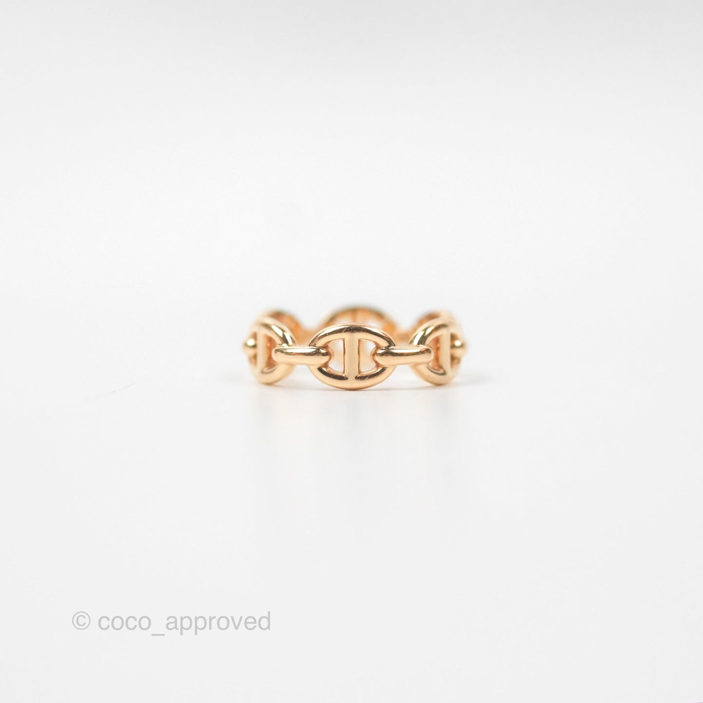Hermès Chaine d'Ancre Enchainee Band Ring PM Rose Gold Size 50