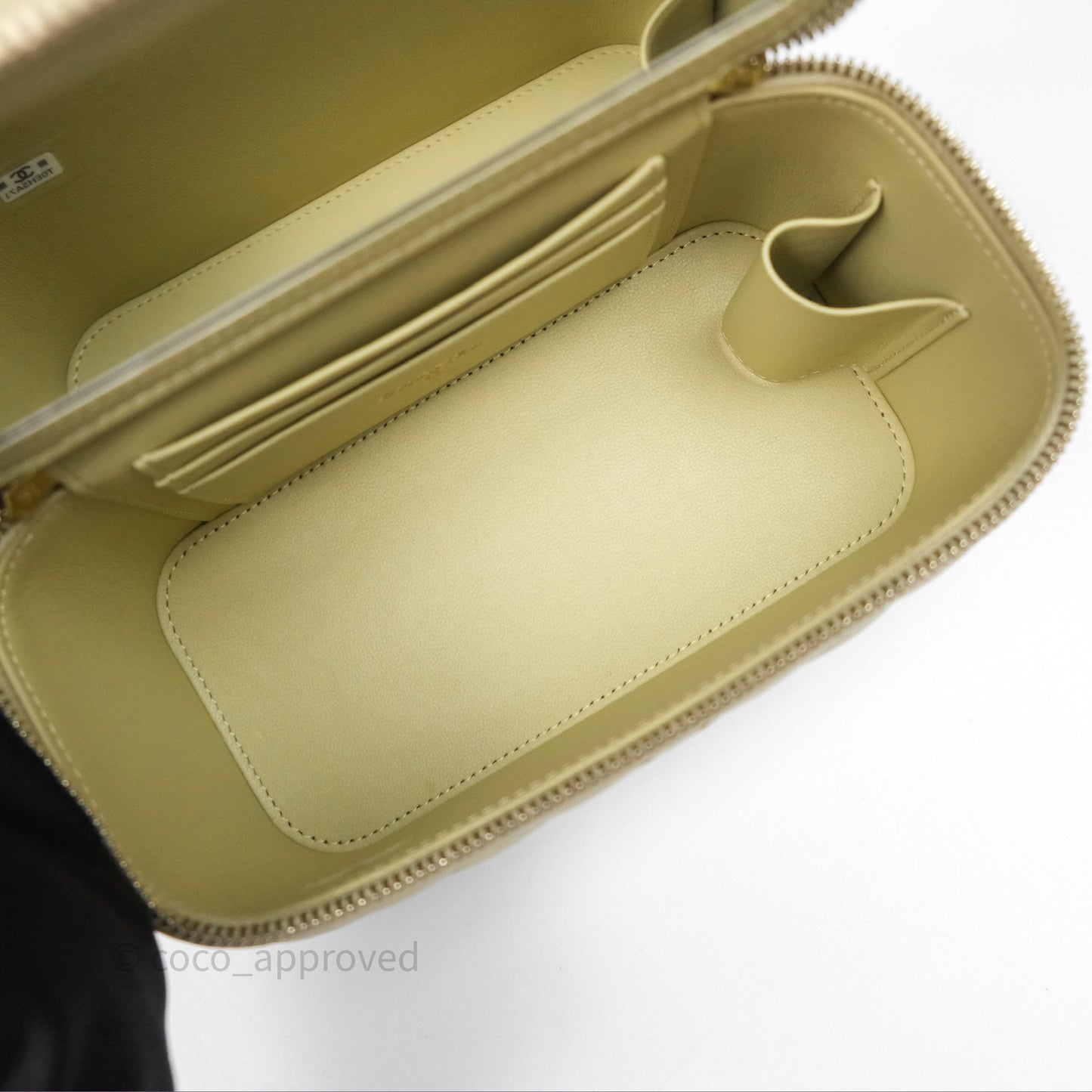 Chanel Top Handle Vanity with Chain Olive Green Lambskin Aged Gold Hardware
