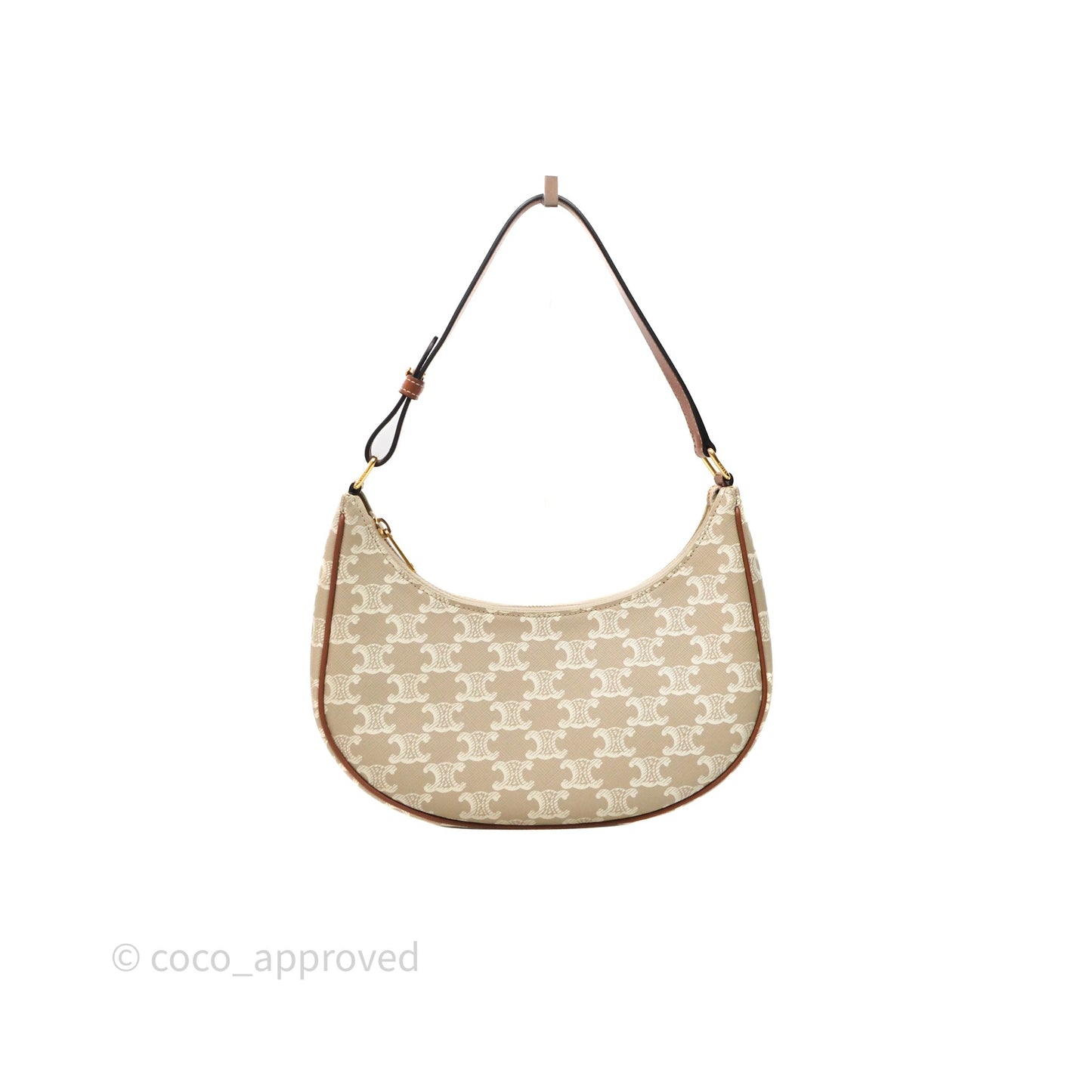 Celine Ava Bag In Triomphe Canvas Calfskin Grege