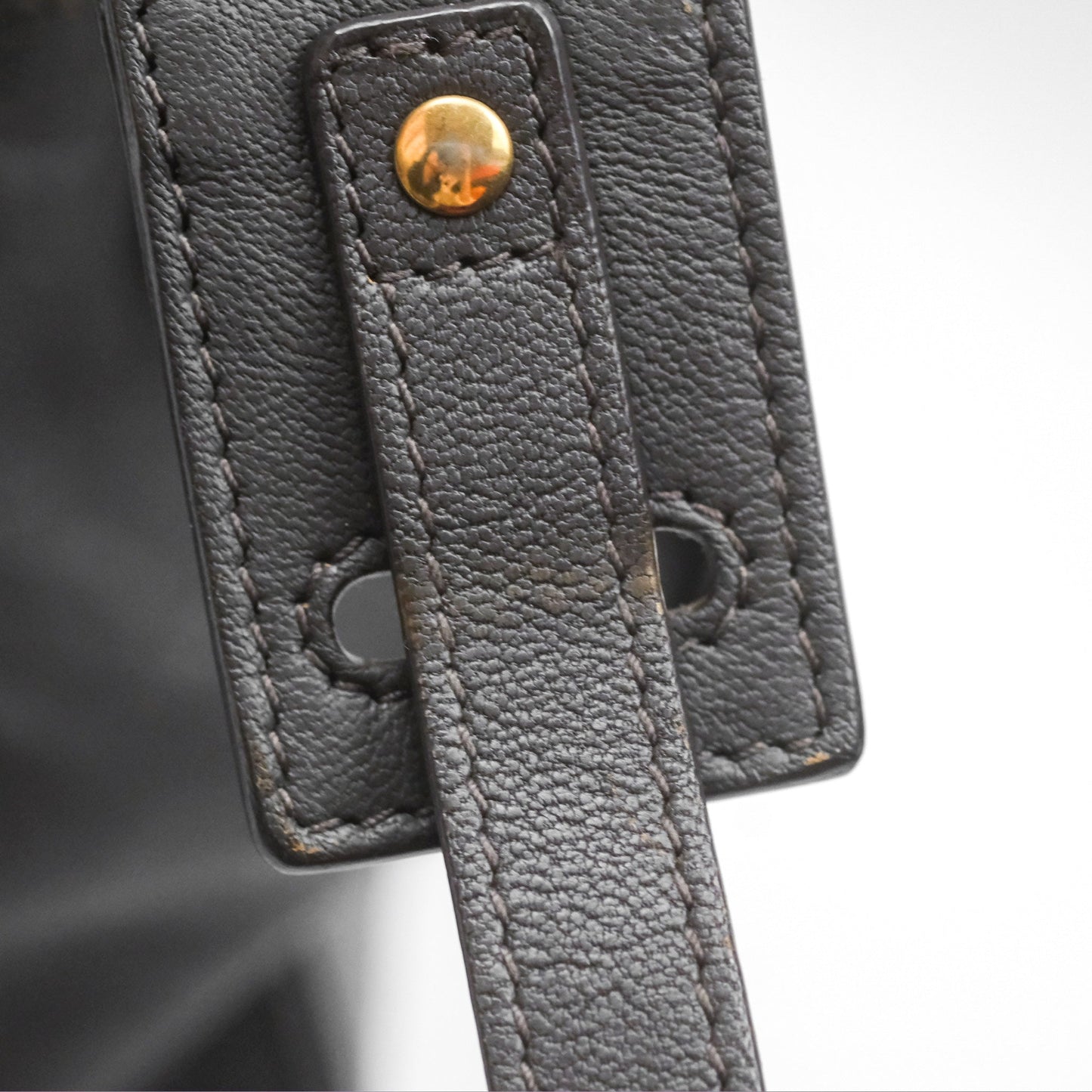 Saint Laurent Chyc Bag Dark Grey Calfskin Gold Hardware