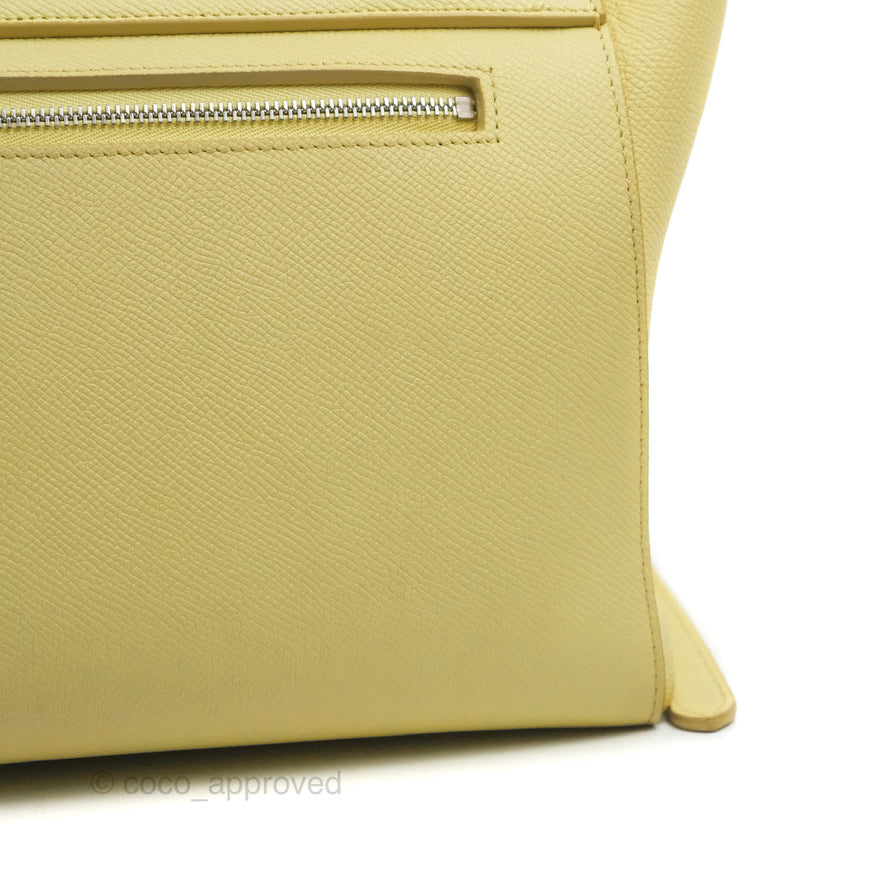 Celine Micro Belt Bag Yellow Grained Calfskin Silver Hardware