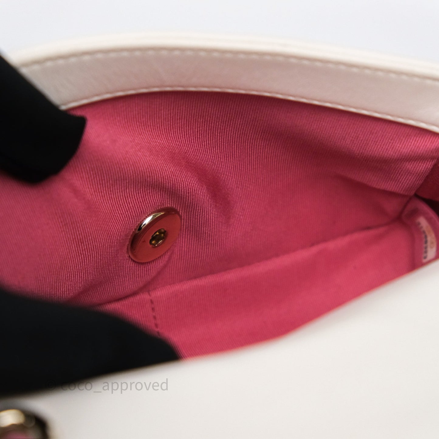 Chanel Small Entwined Chain Flap White Lambskin Gold Hardware
