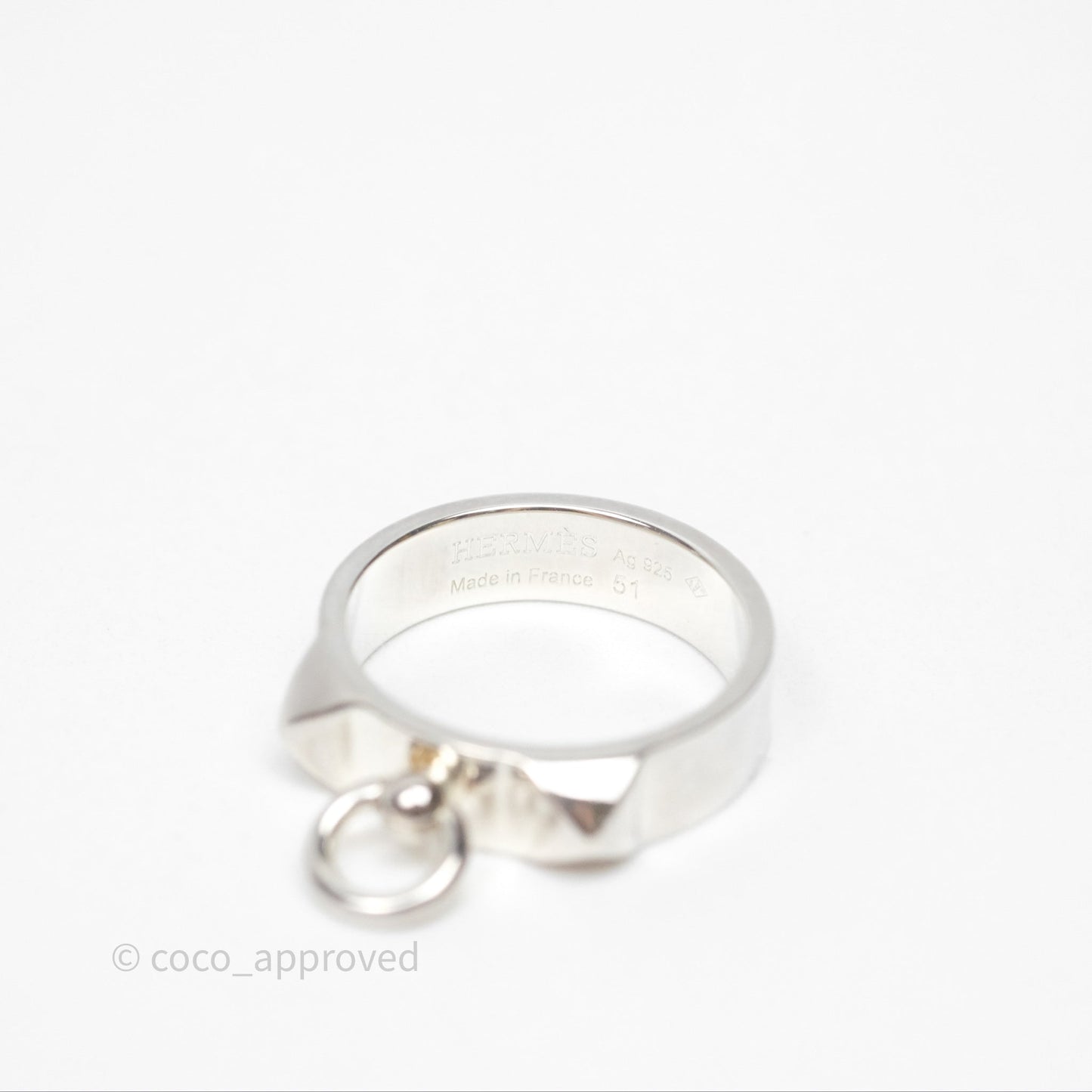 Hermes Collier de Chien Ring PM Sterling Silver Size 51