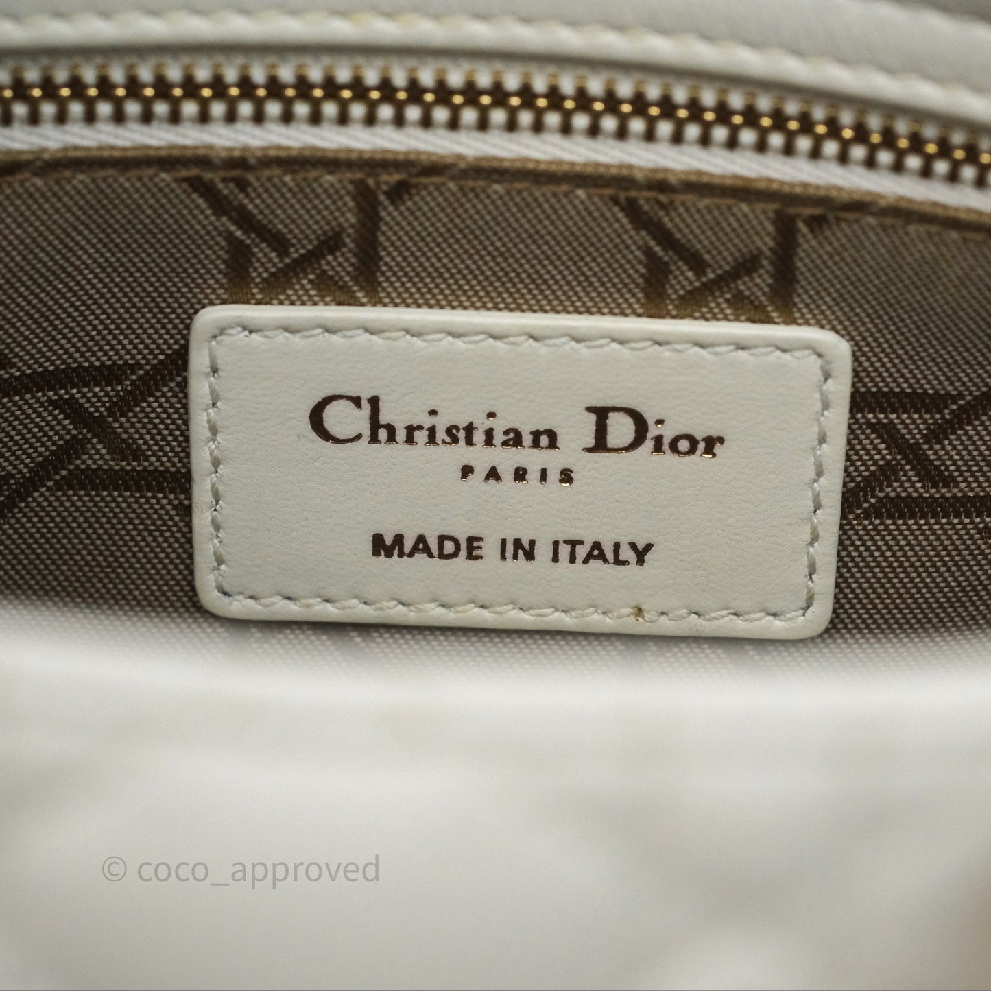 Christian Dior Small Lady Dior My ABCDior Bag Latte Cannage Lambskin