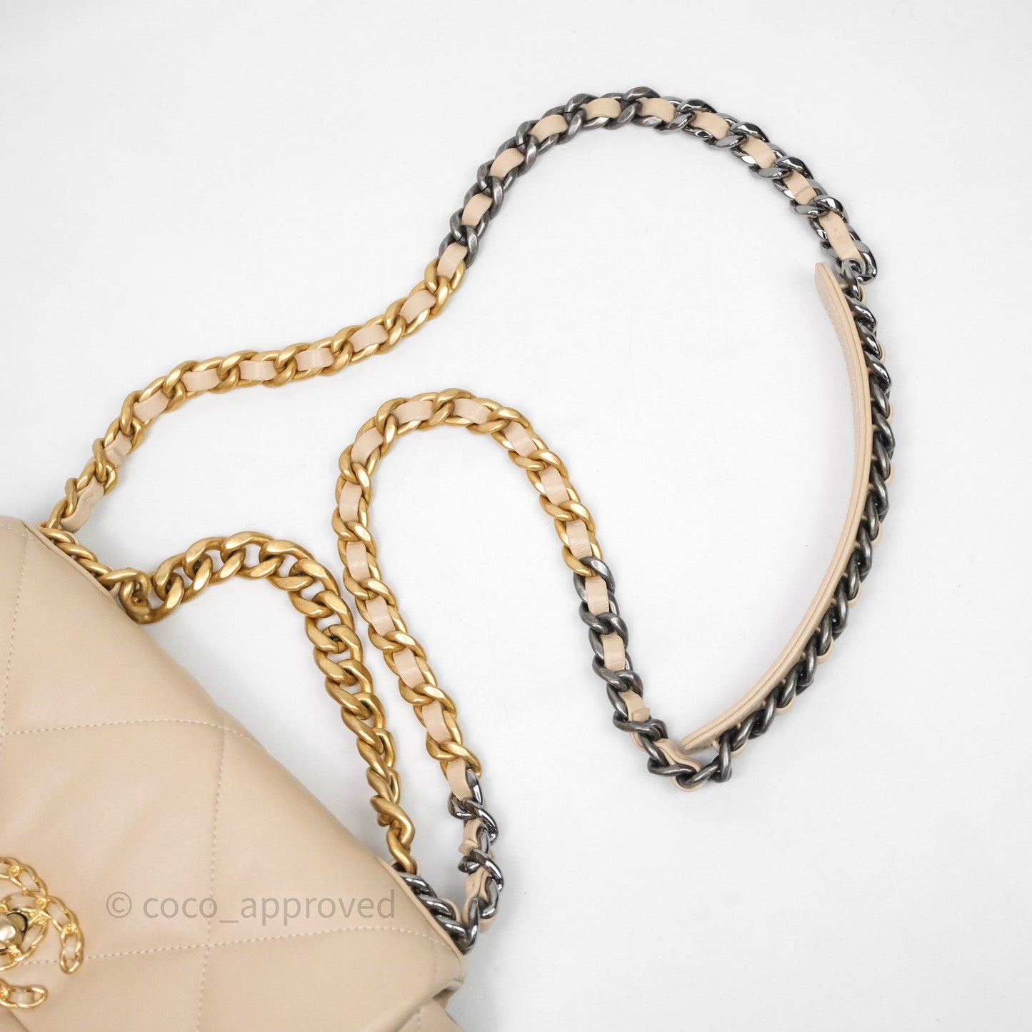Chanel 19 Small Beige Lambskin Mixed Hardware