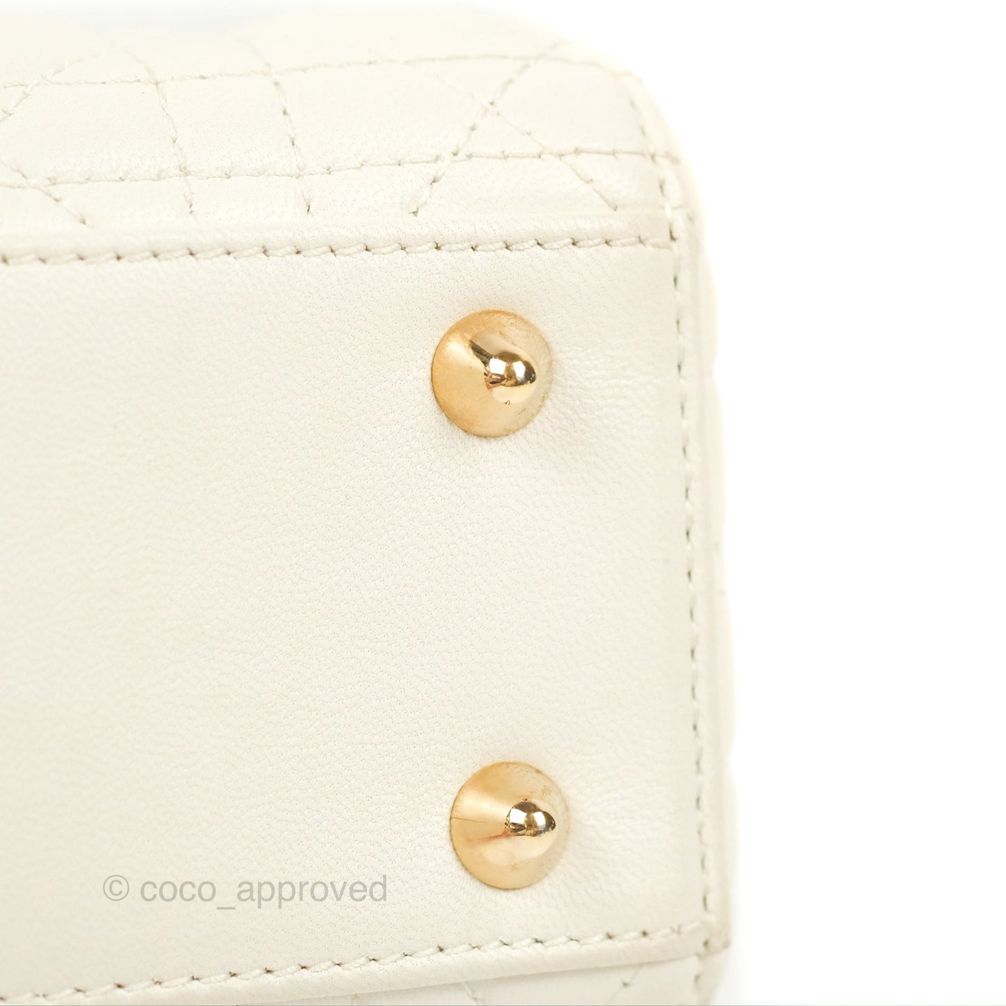 Christian Dior My ABCDior Lady Dior Bag Cannage Lambskin White Gold Hardware