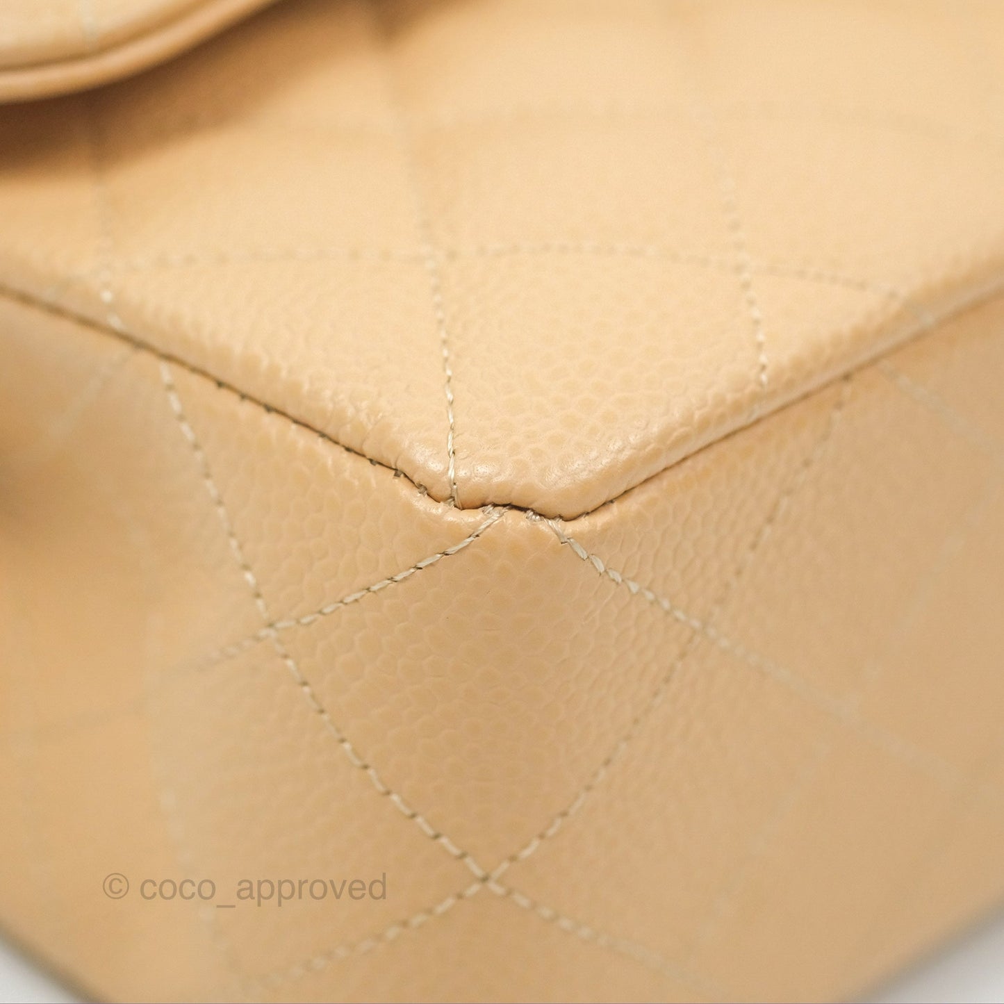 Chanel Small Quilted Classic Flap Beige Caviar Gold Hardware
