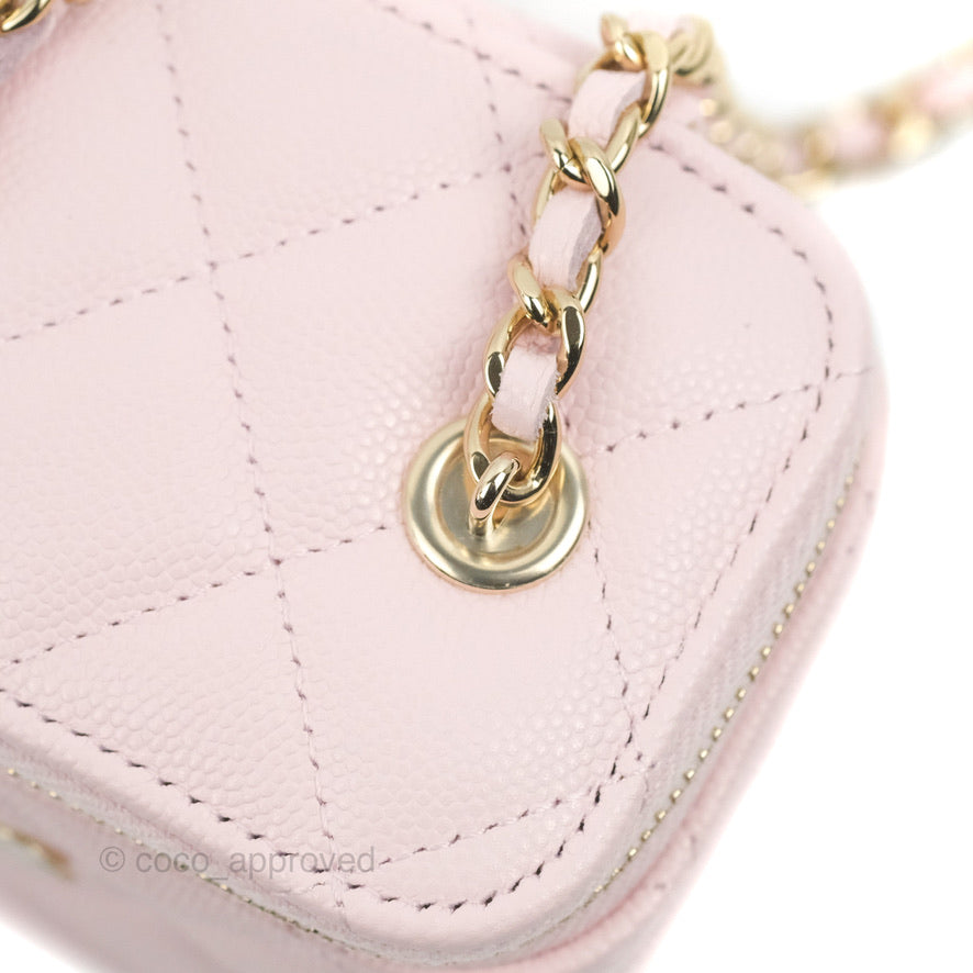 Chanel Mini Vanity With Chain Pink Caviar Gold Hardware