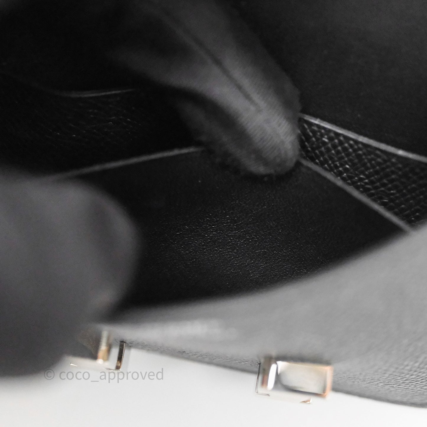 Hermès Constance Slim Wallet Noir 89 Epsom Palladium Hardware