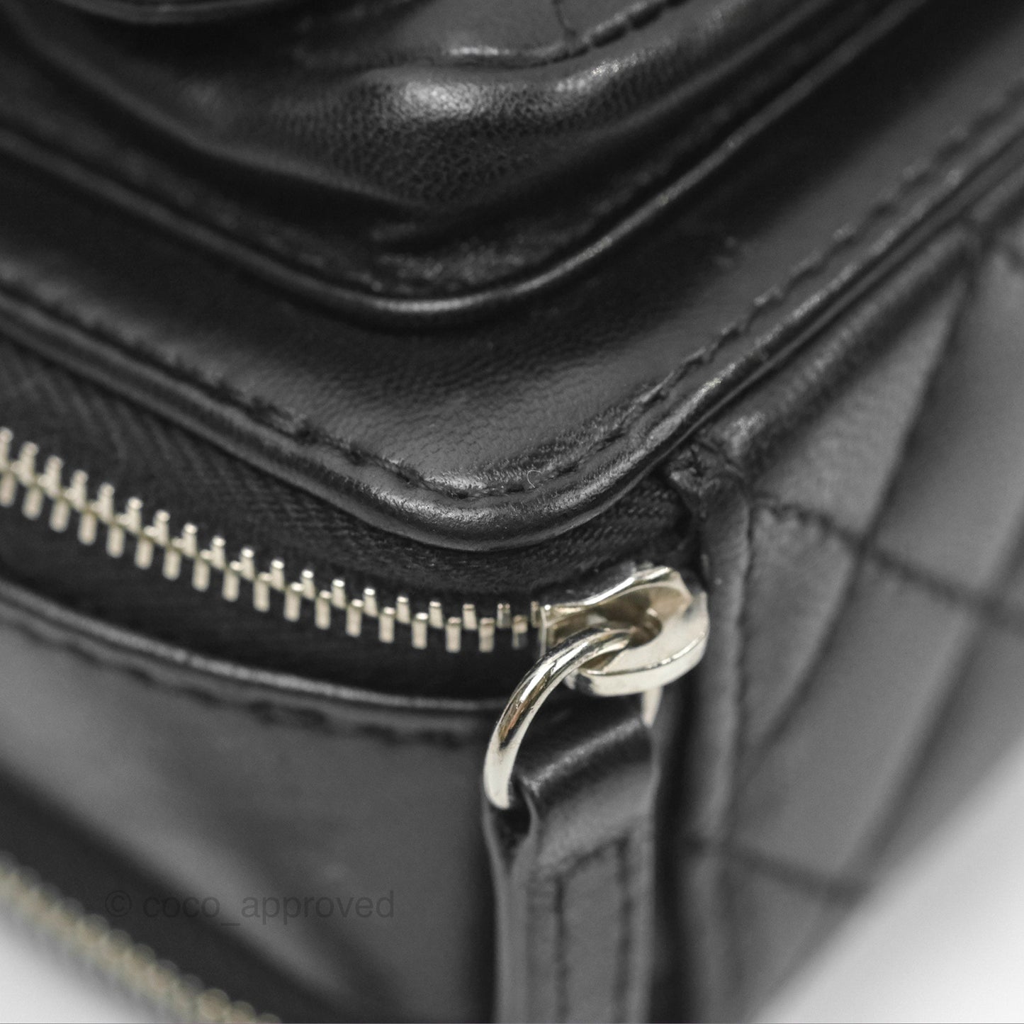 Chanel Small Pocket Box Camera Case Black Lambskin Silver Hardware