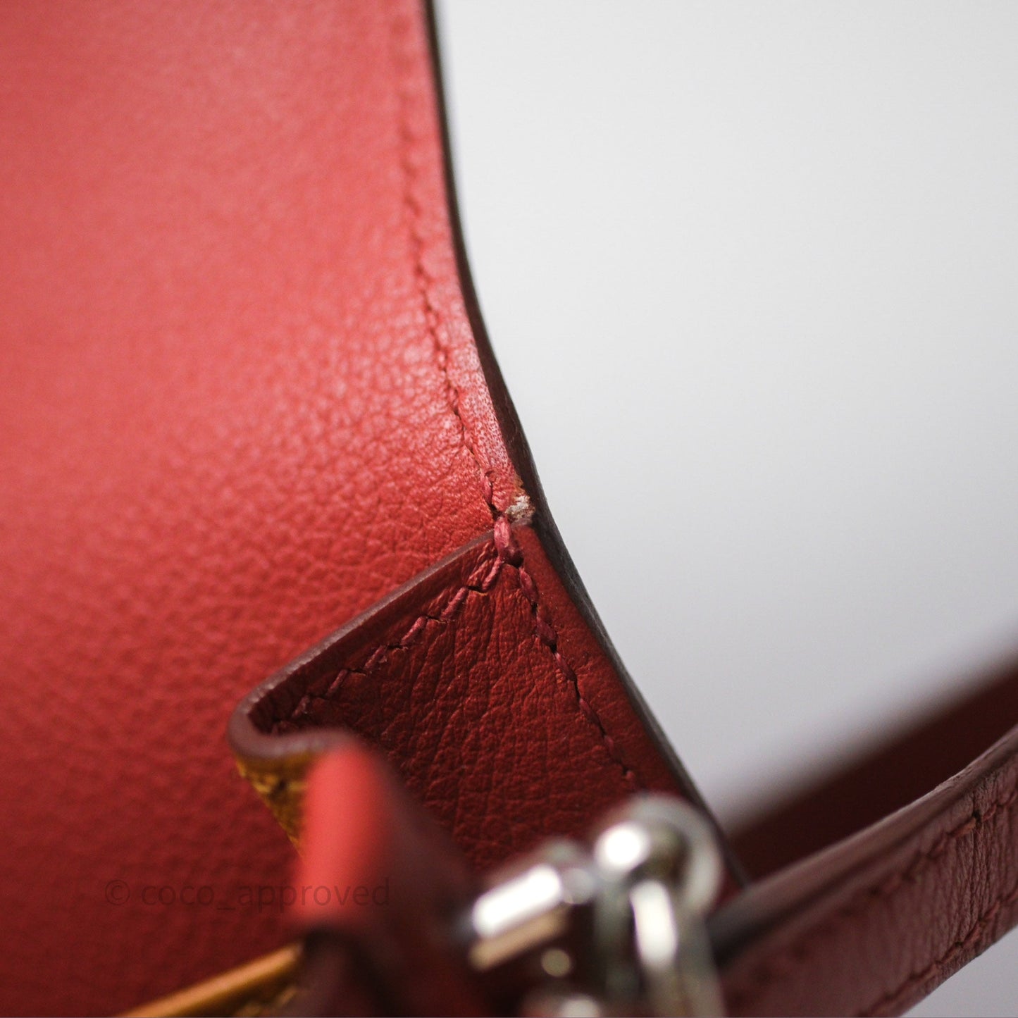 Hermès Roulis Mini Brique 36 / Caramel 28 Evercolor Palladium Hardware